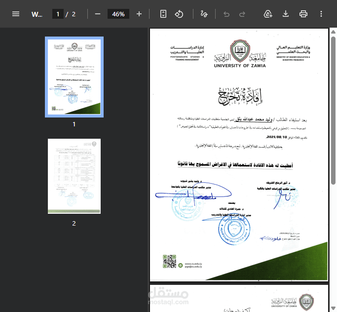 MA in Applied Linguistics - University of Zawia 2025