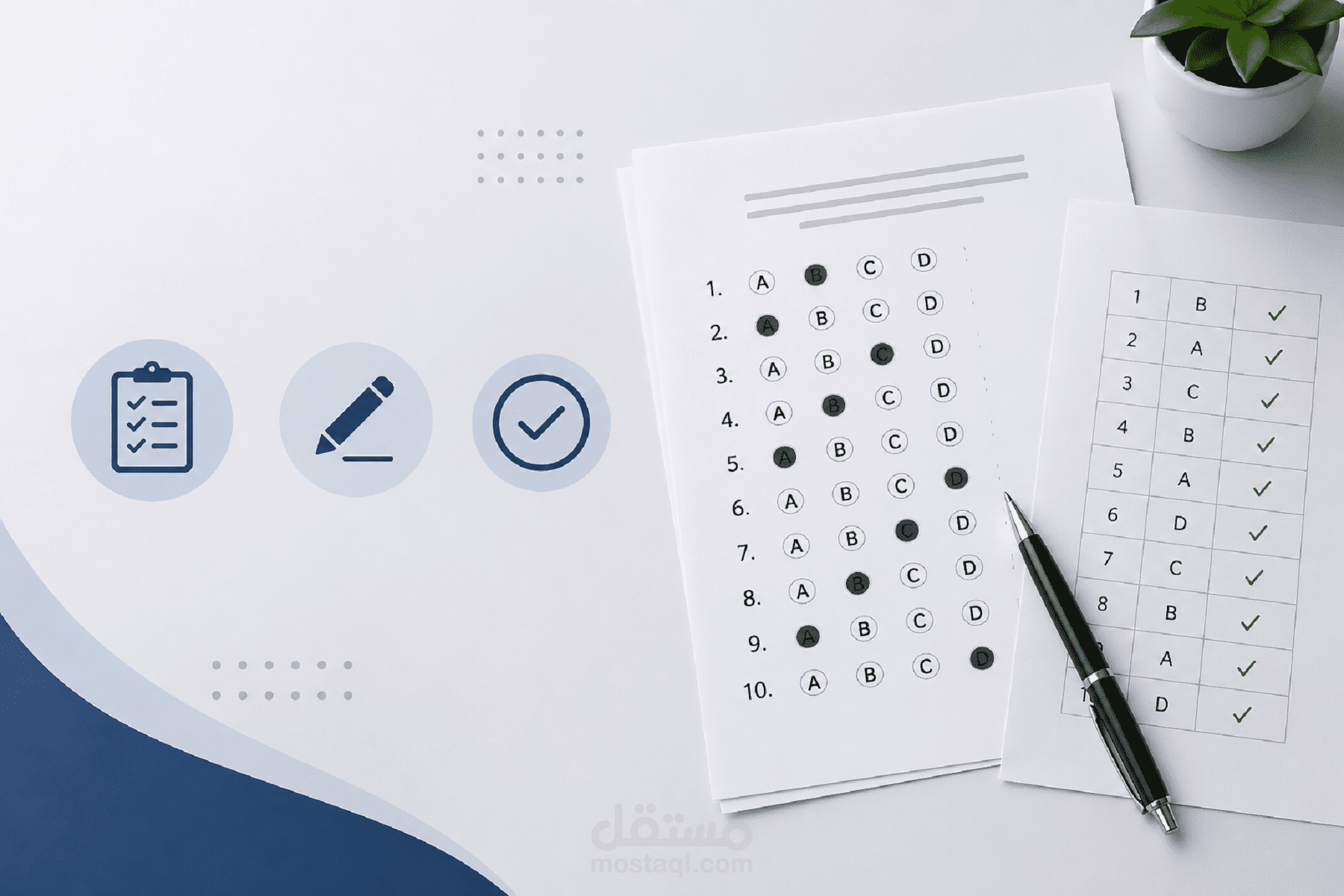 إعداد وتنسيق امتحانات MCQ لمواد علمية بشكل احترافي وجاهز للطباعة
