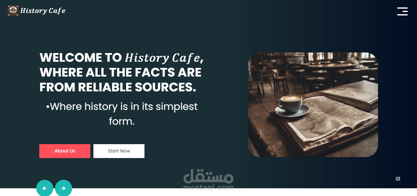 موقع اعمل عليه الان  عبارة عن منصة لمحبي القرائة والتاريخ به قصص و شخصيات مهمة و ركن للأطفال