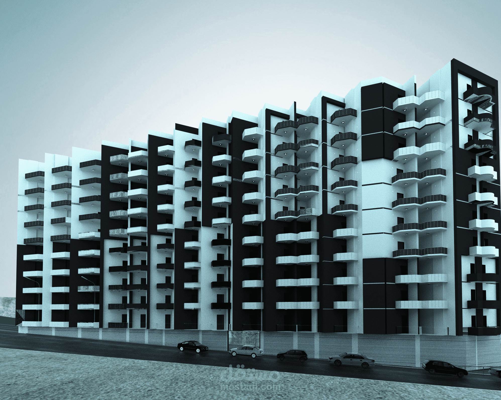 تصميم وانشاء برج سكني ضخم في امبابة بالقاهرة