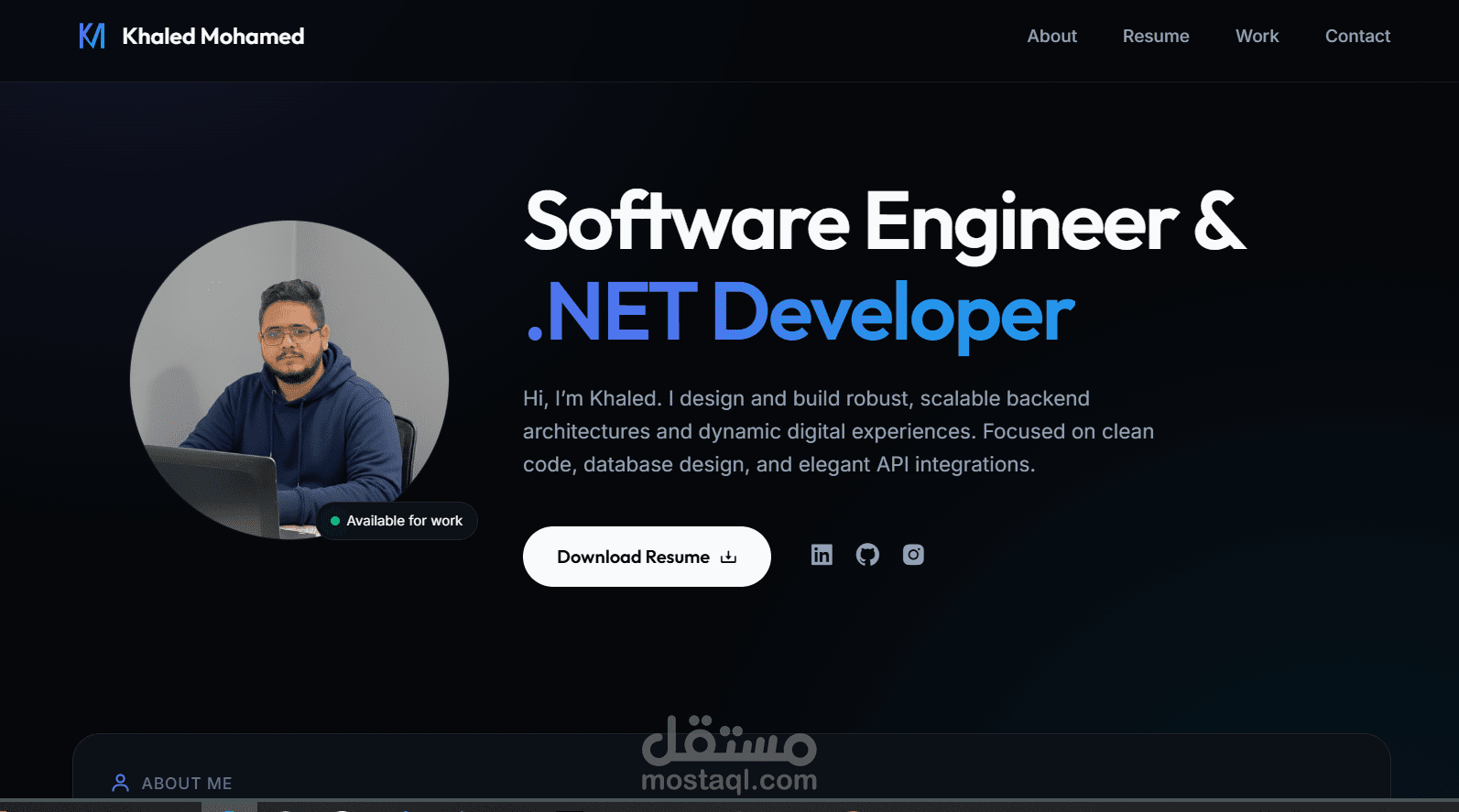 تصميم وتطوير مواقع شخصية (Portfolios) احترافية