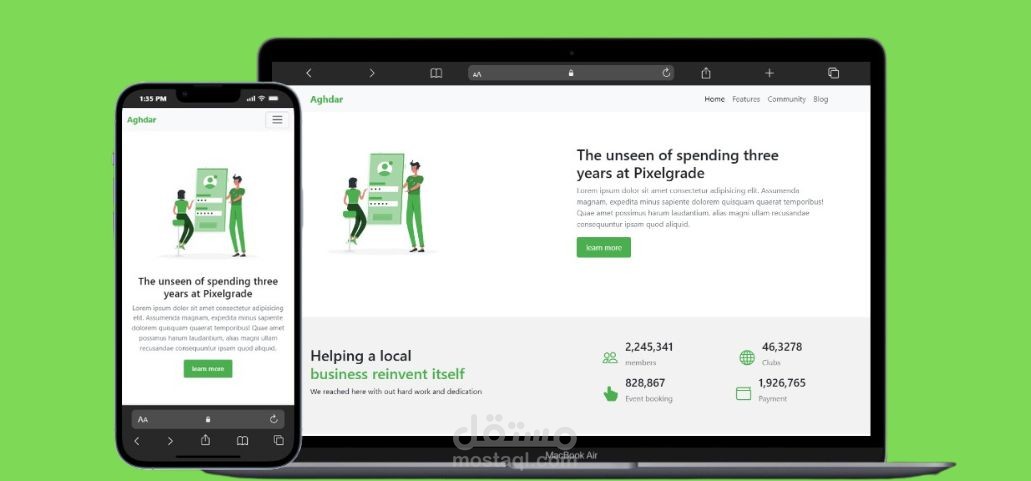 تصميم وتطوير صفحة كمعرض أعمال Landing Page