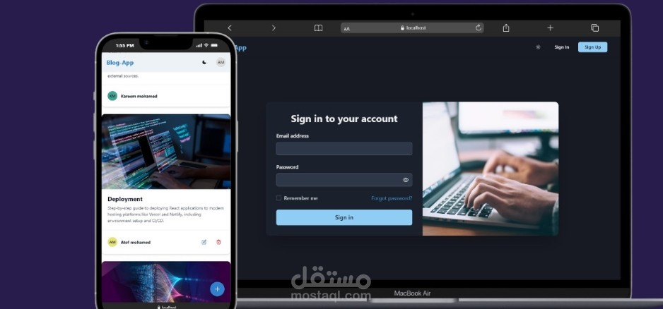 تطبيق مدونة متكامل باستخدام React مع نظام تسجيل الدخول