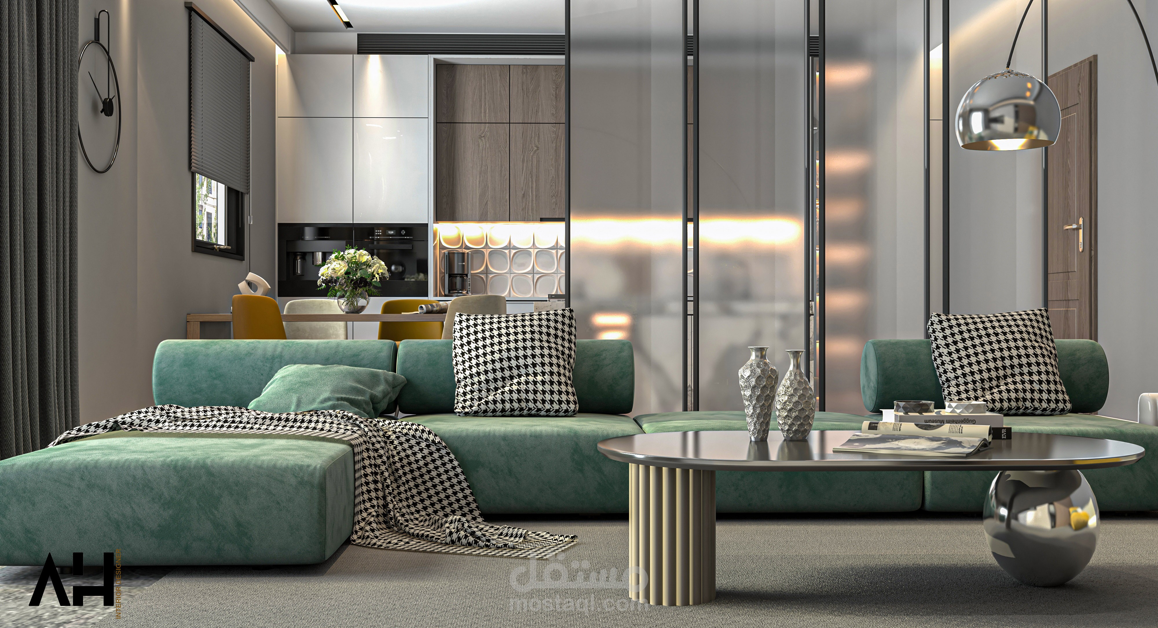 تصميم داخلي لغرفة معيشة