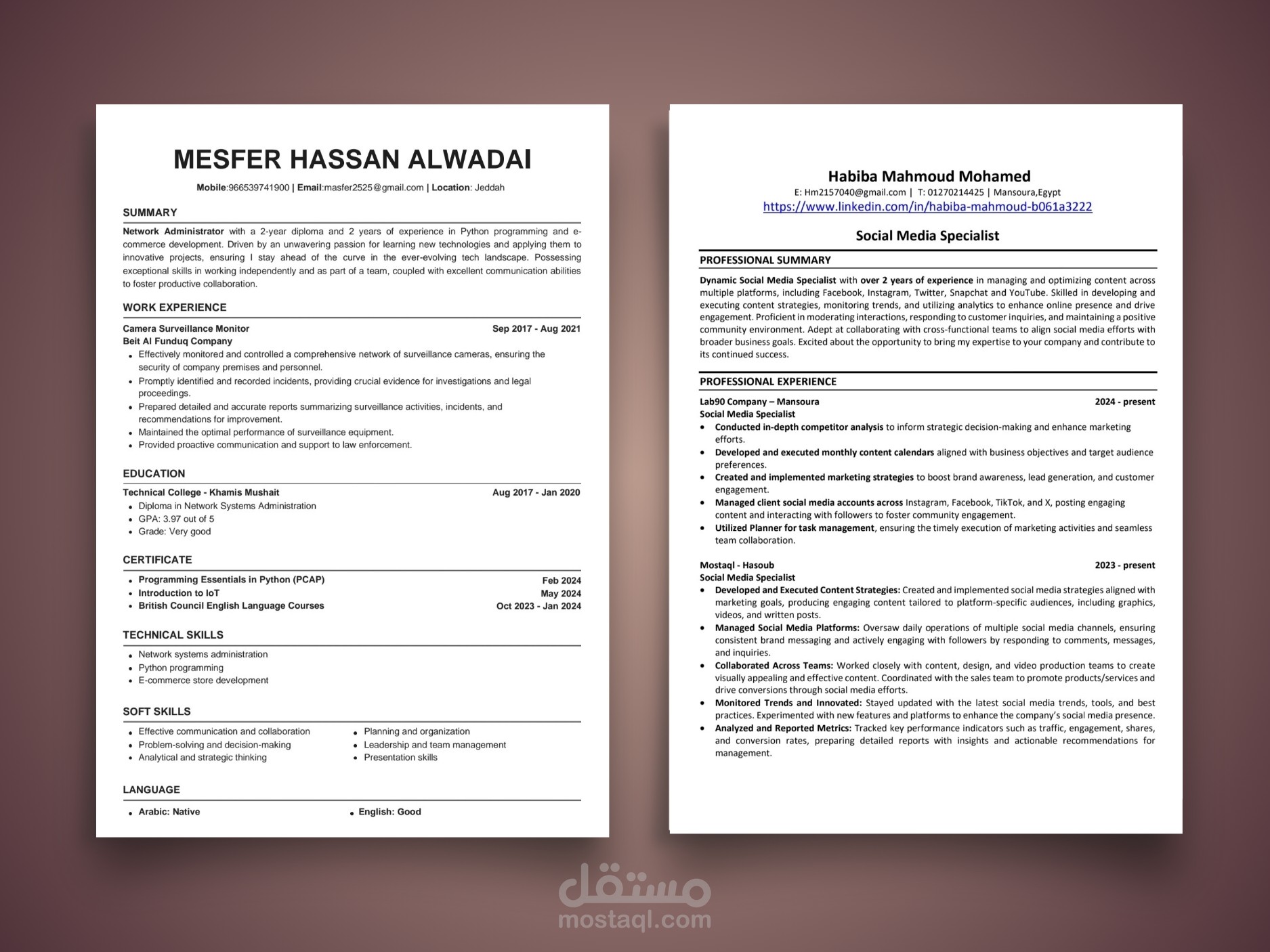 كتابة سيرة ذاتية متوافقة مع نظام ATA