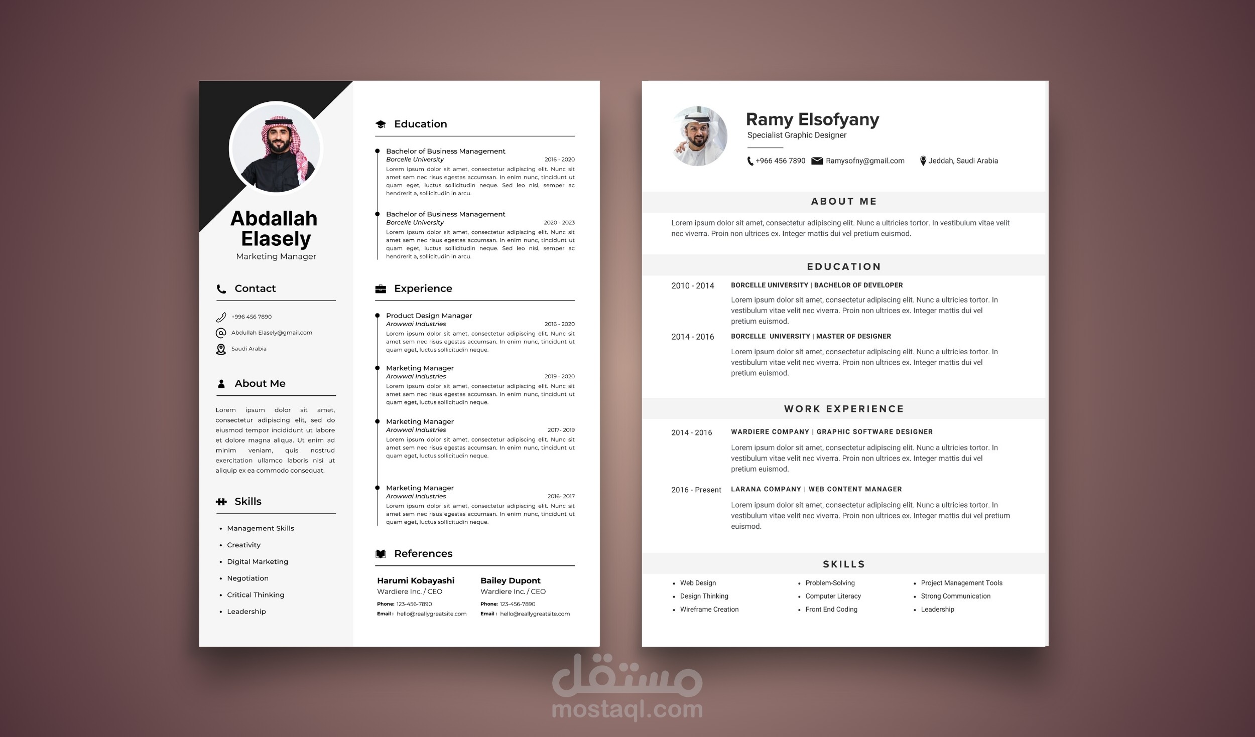 تصميم وكتابة سيرة ذاتية Infographic Resume