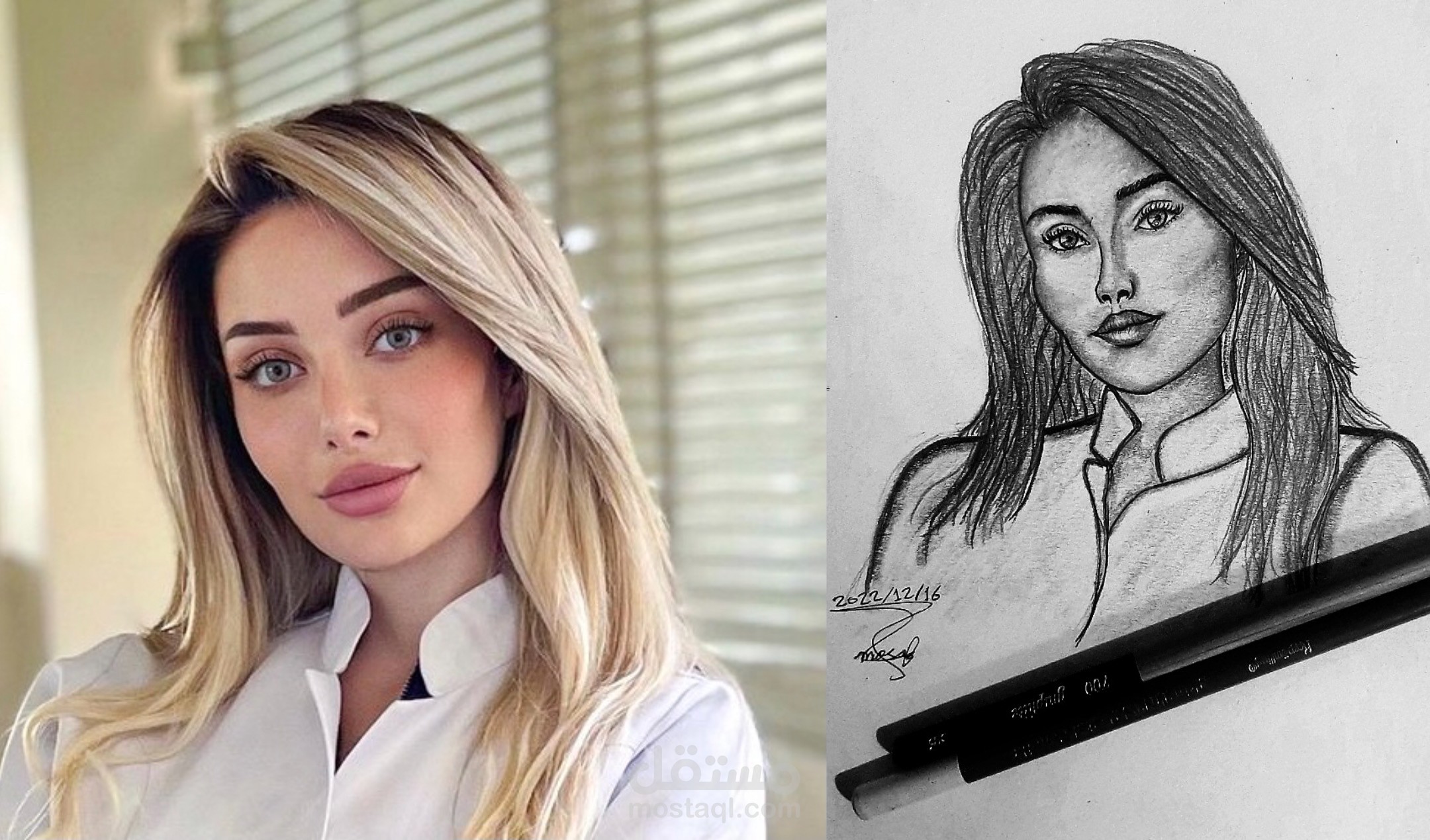 رسم أشخاص بورتريه رصاص او فحم