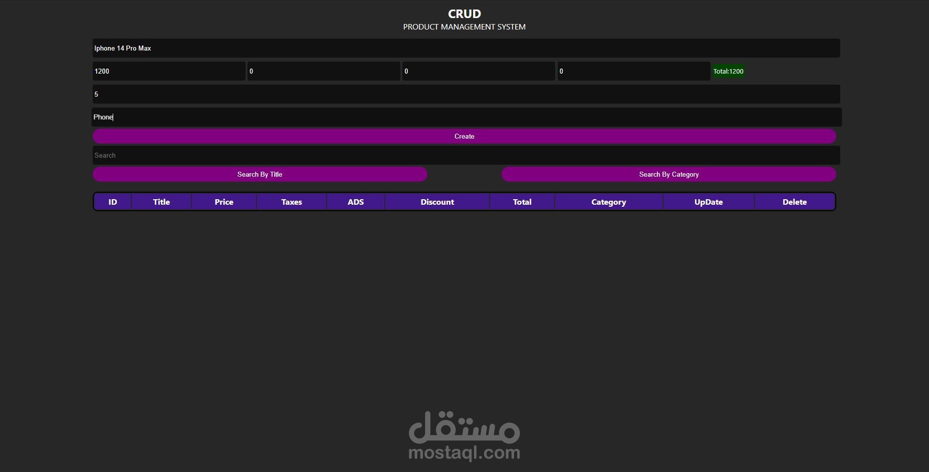 CRUD System