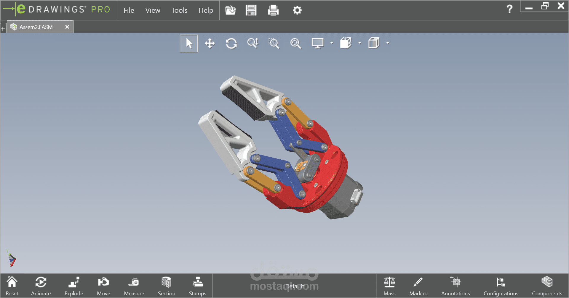 تصميم ونمذجة قابض ميكانيكي روبوتي (3D Robotic Gripper) باستخدام SolidWorks