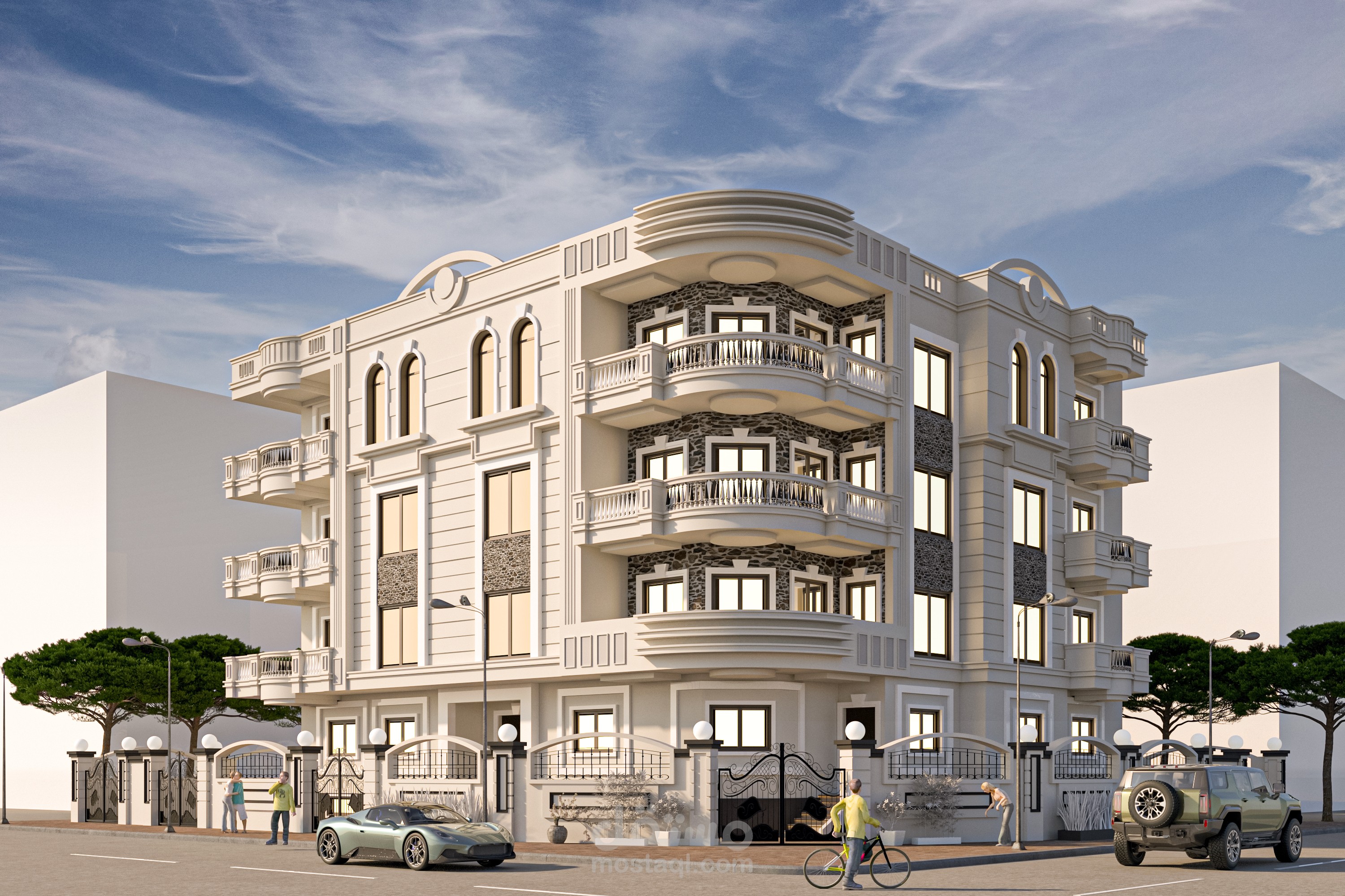 تصميم كلاسيك لواجهة فيلا