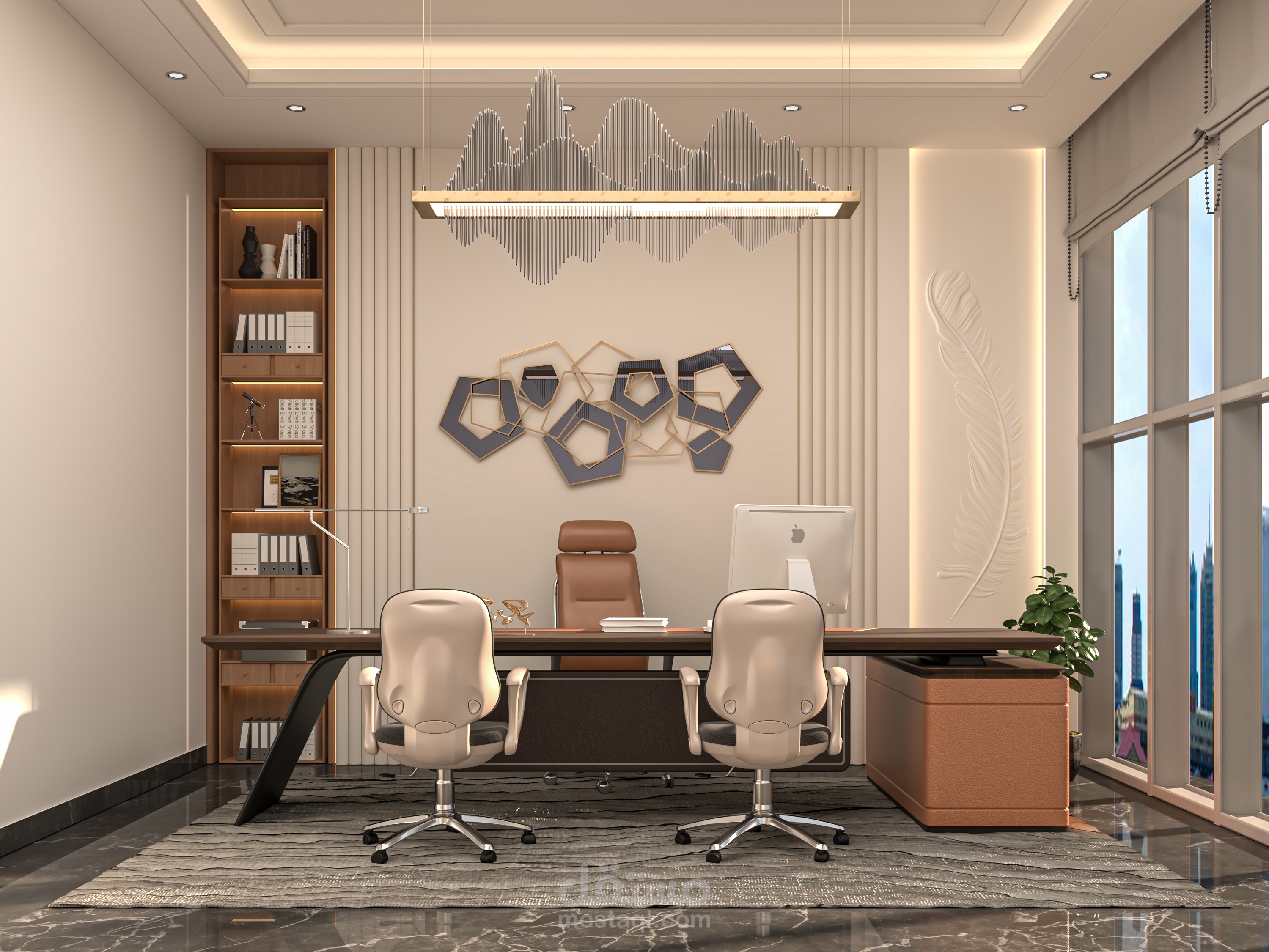 تصميم مودرن لمكتب بمساحة 9 متر