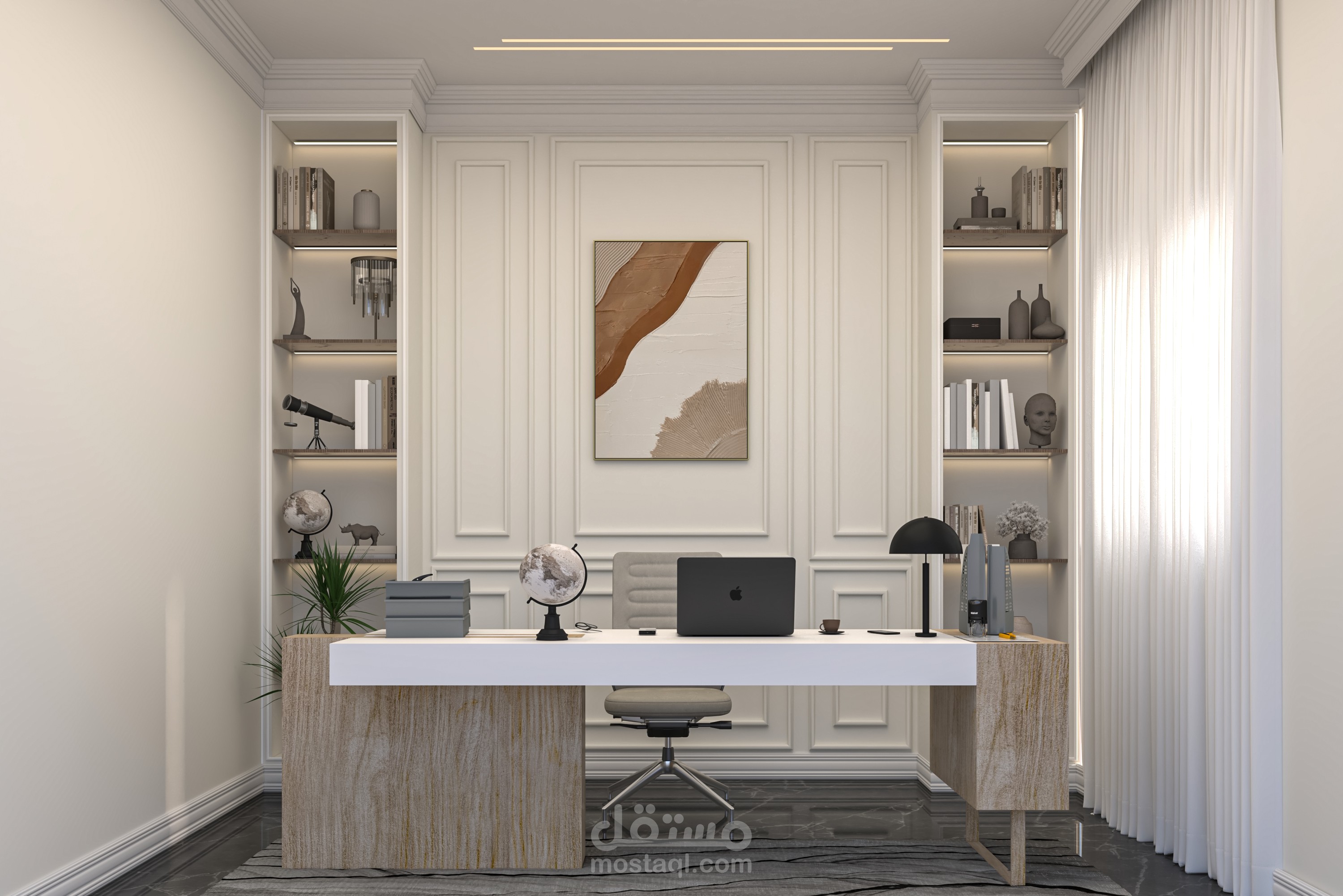 تصميم مكتب بنظام حديث 4*4 متر