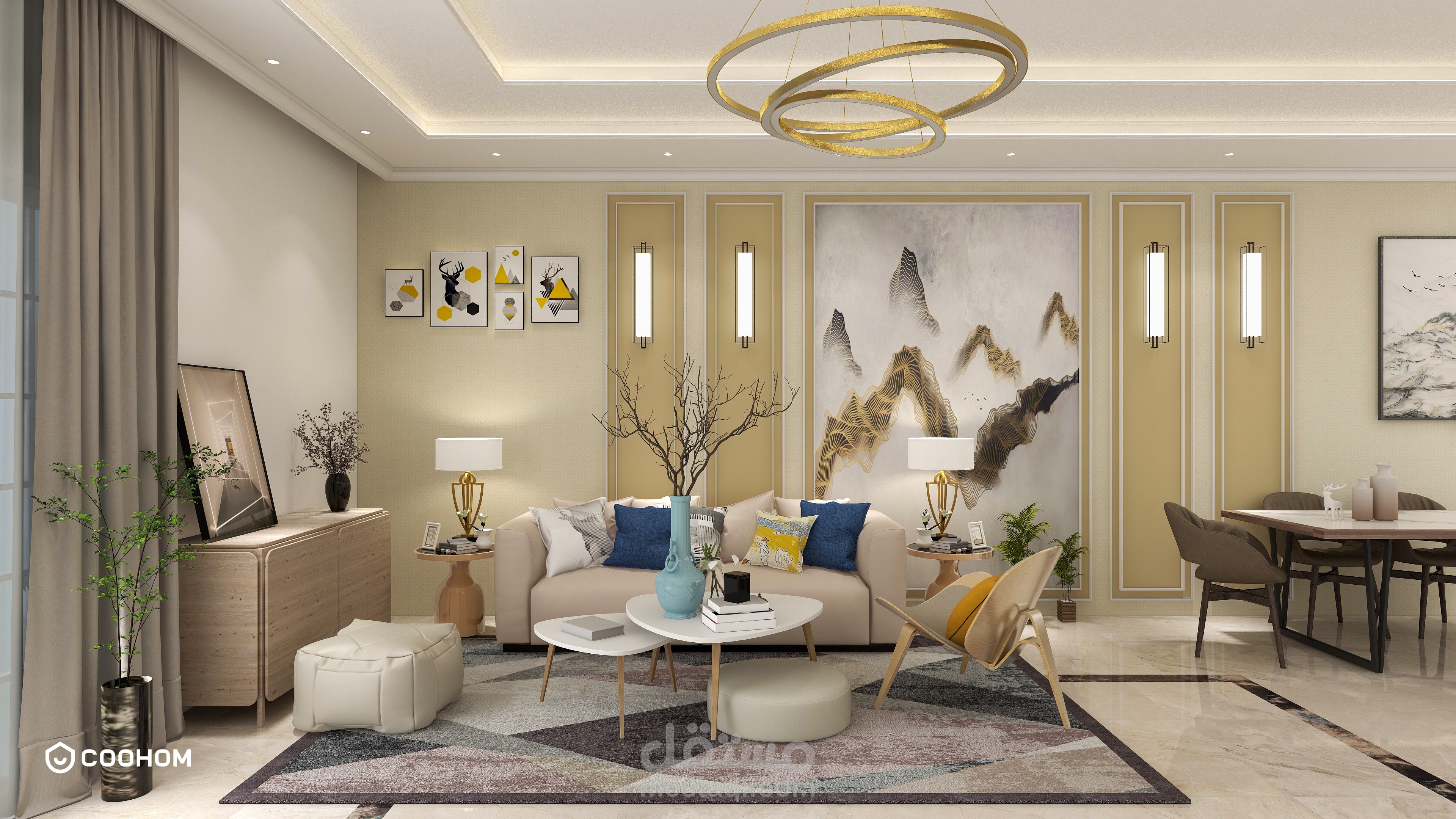 تصميم living room  بمساحة  4 *6 متر