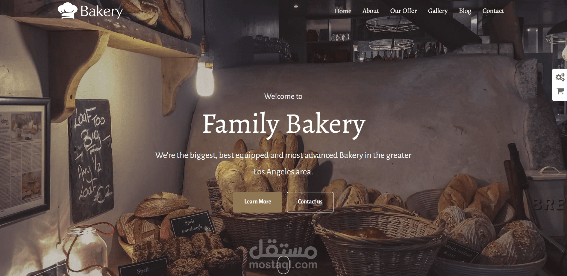 صفحه هبوط كامله Family Bakery بأحدث التقنيات ومتجاوبه مه جميع الشاشات