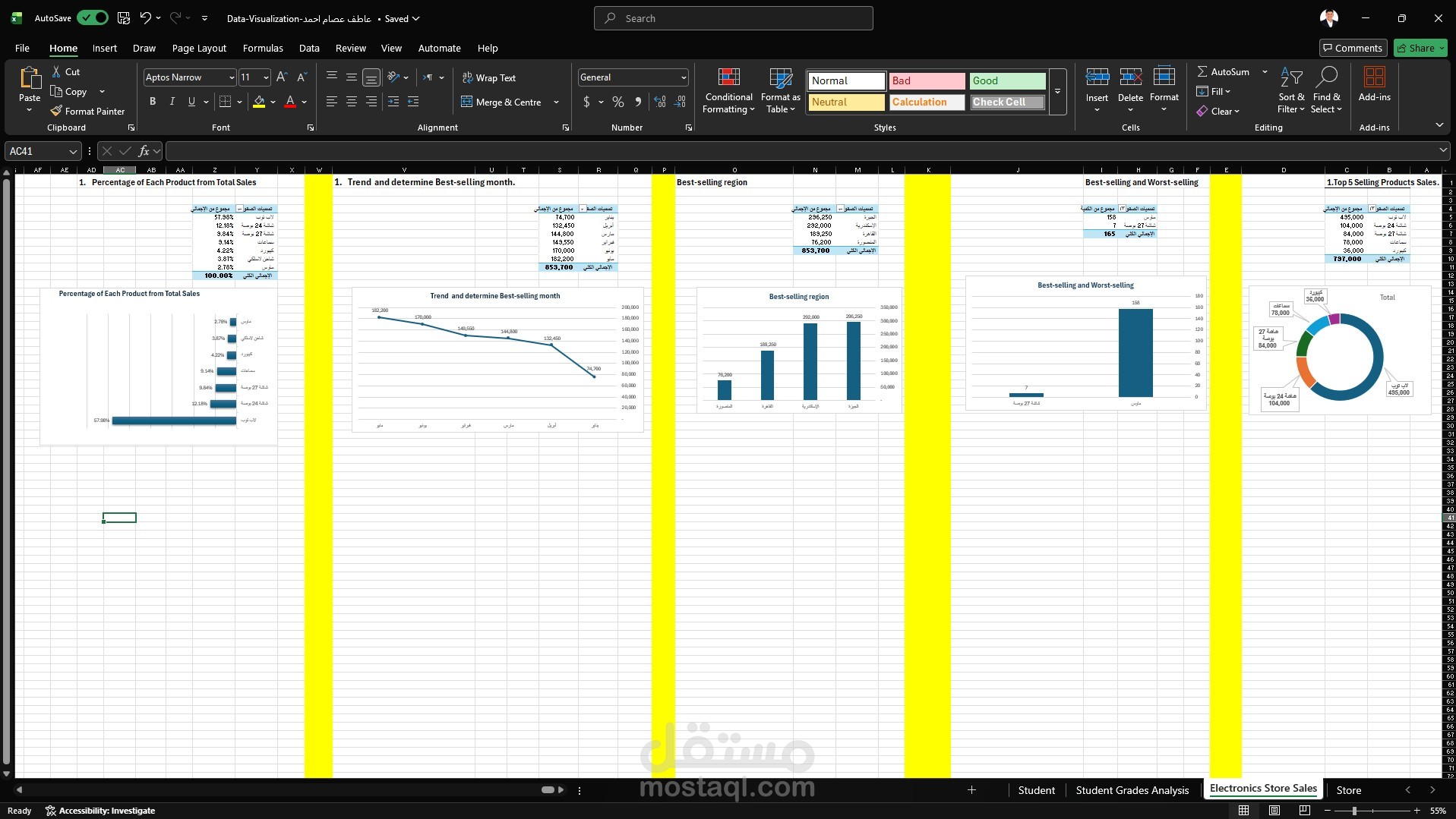 (Excel) | Sales Data Visualization Report