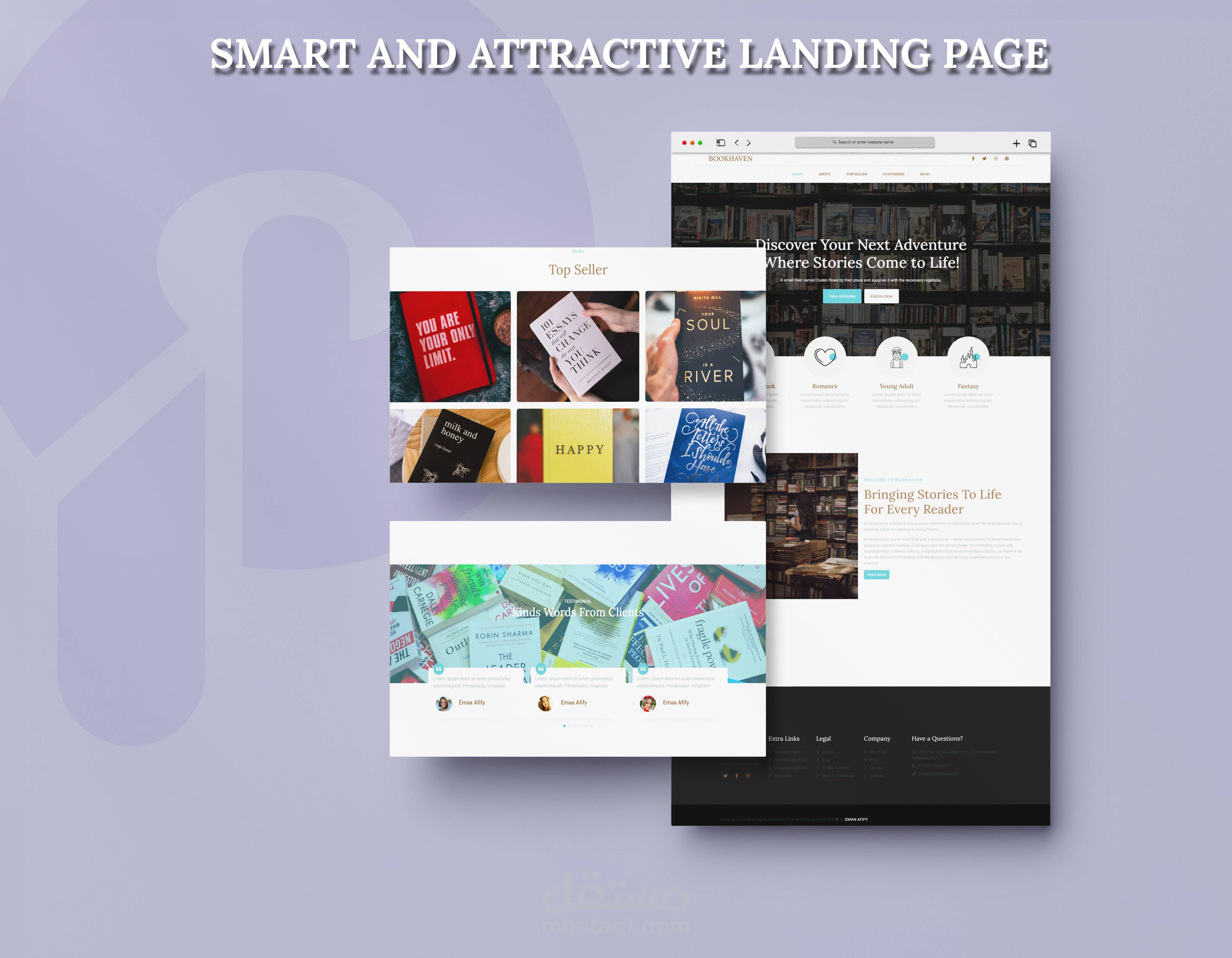 صفحة هبوط landing page باستخدم (html, css, bootstrap)