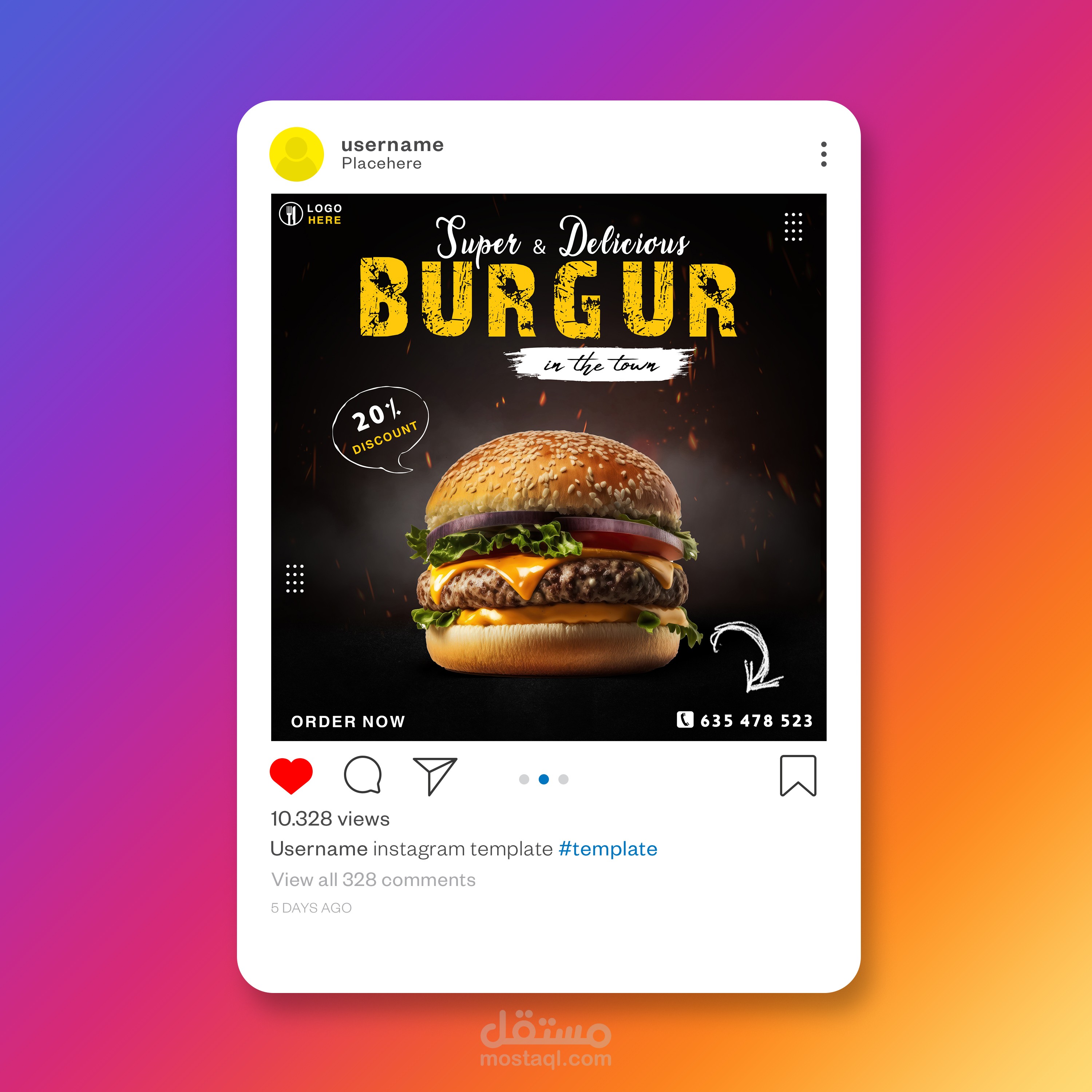 بوست سوشيال ميديا لمطعم