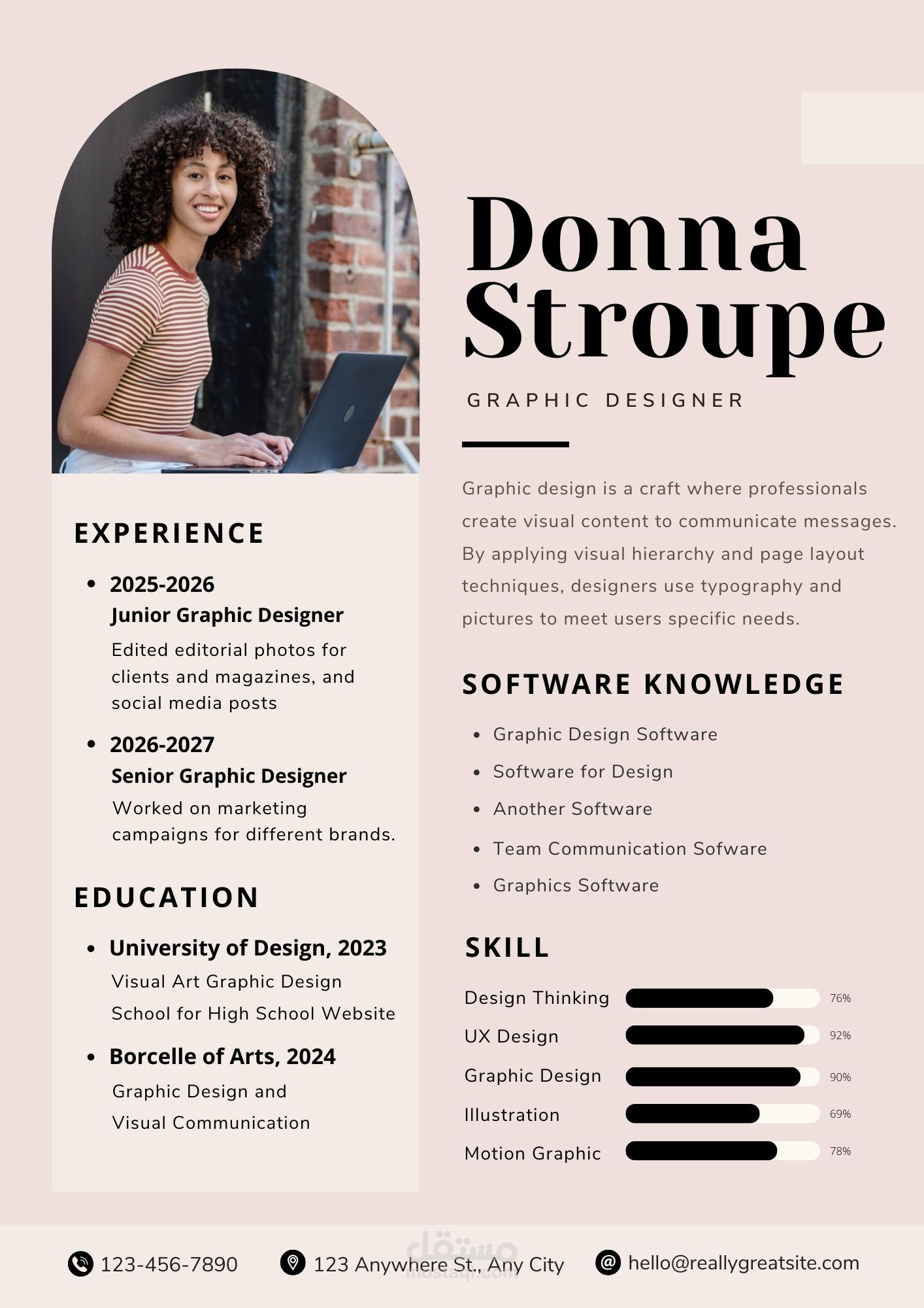 مصمم VC لعمية للتقديم مهاراتها علي الانترنت