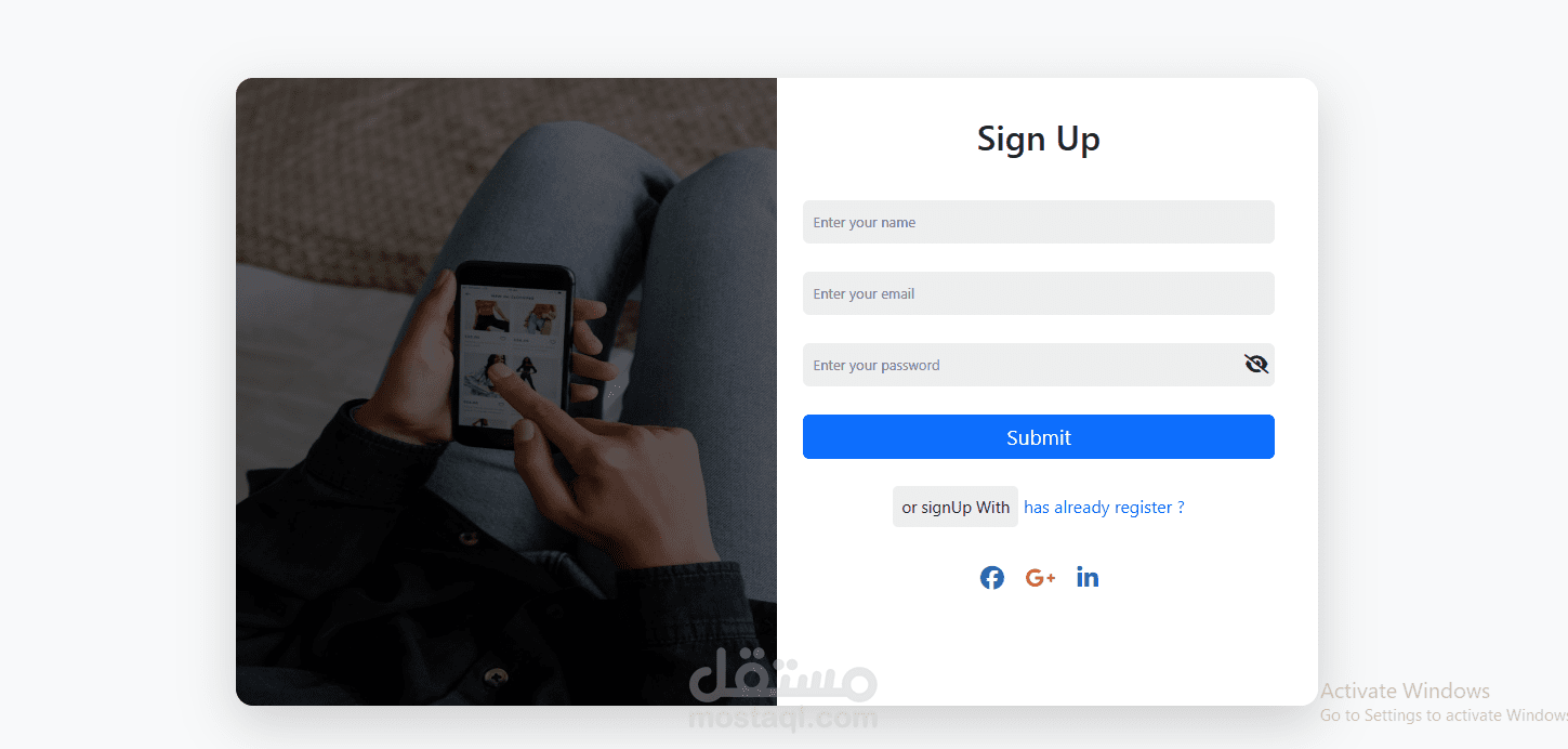 المشروع عبارة عن متجر إلكتروني مصغر (Mini E-Commerce Store) تم بناؤه باستخدام html ,CSS , bootstrap , JavaScript