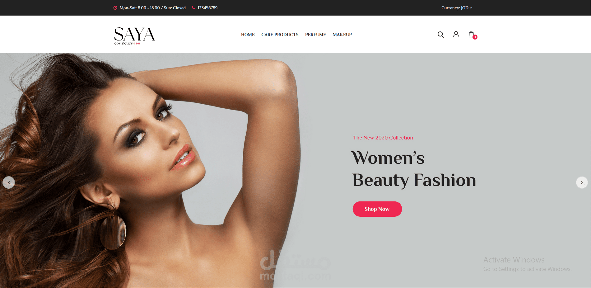 Saya Cosmatics E-commerce Website