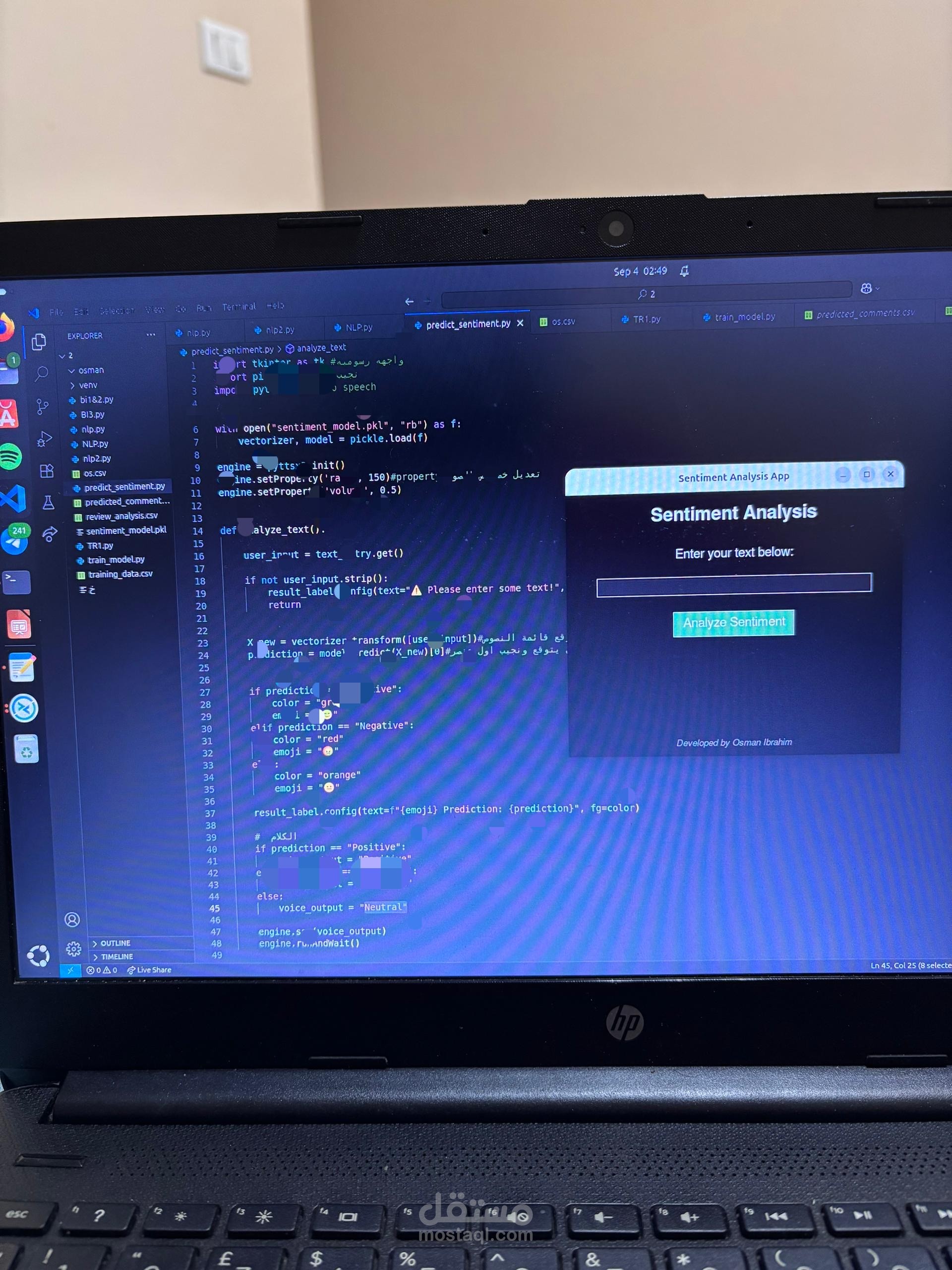 Sentiment Analysis Model for Text & File Processing