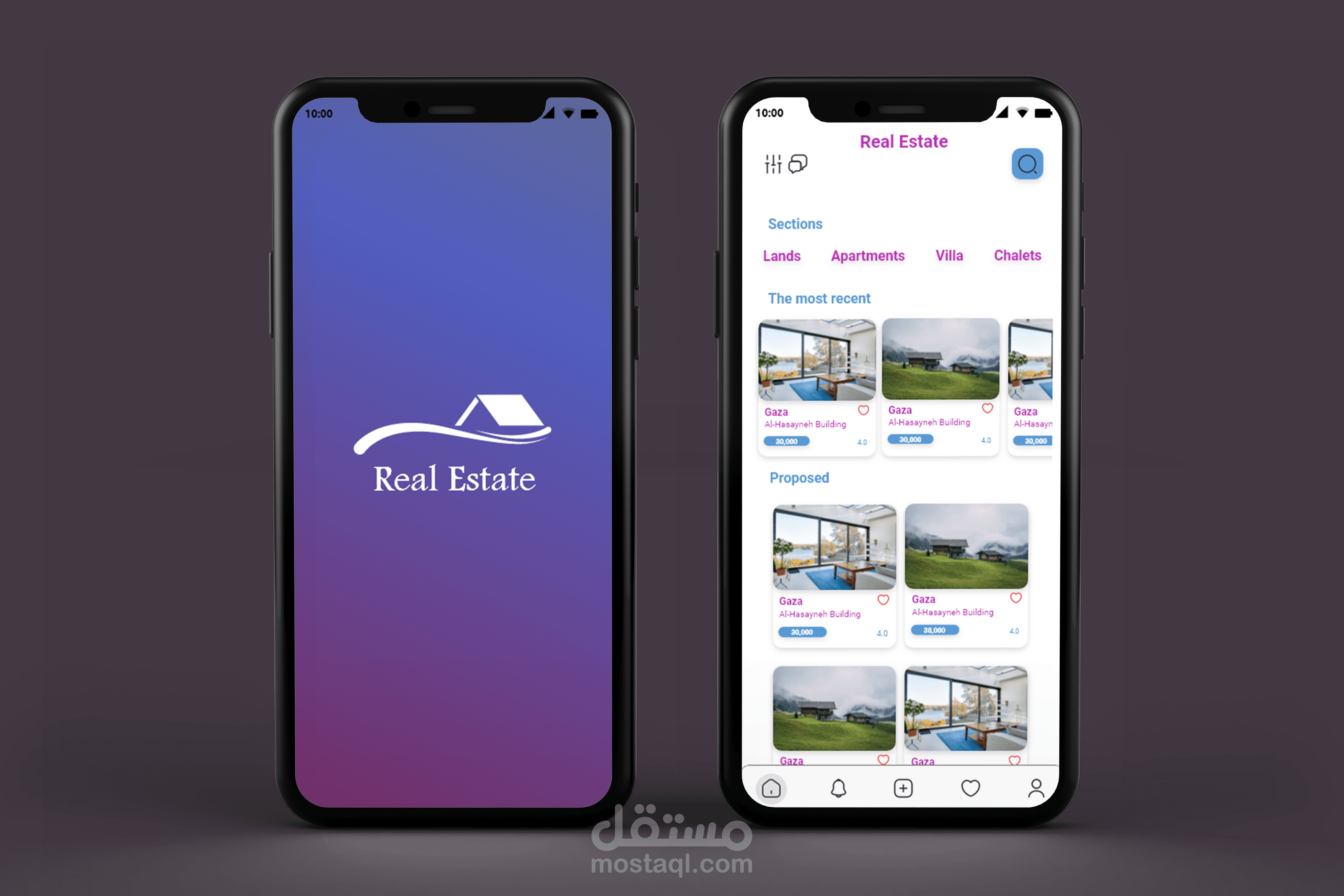 تصميم  واجهات للتطبيق
