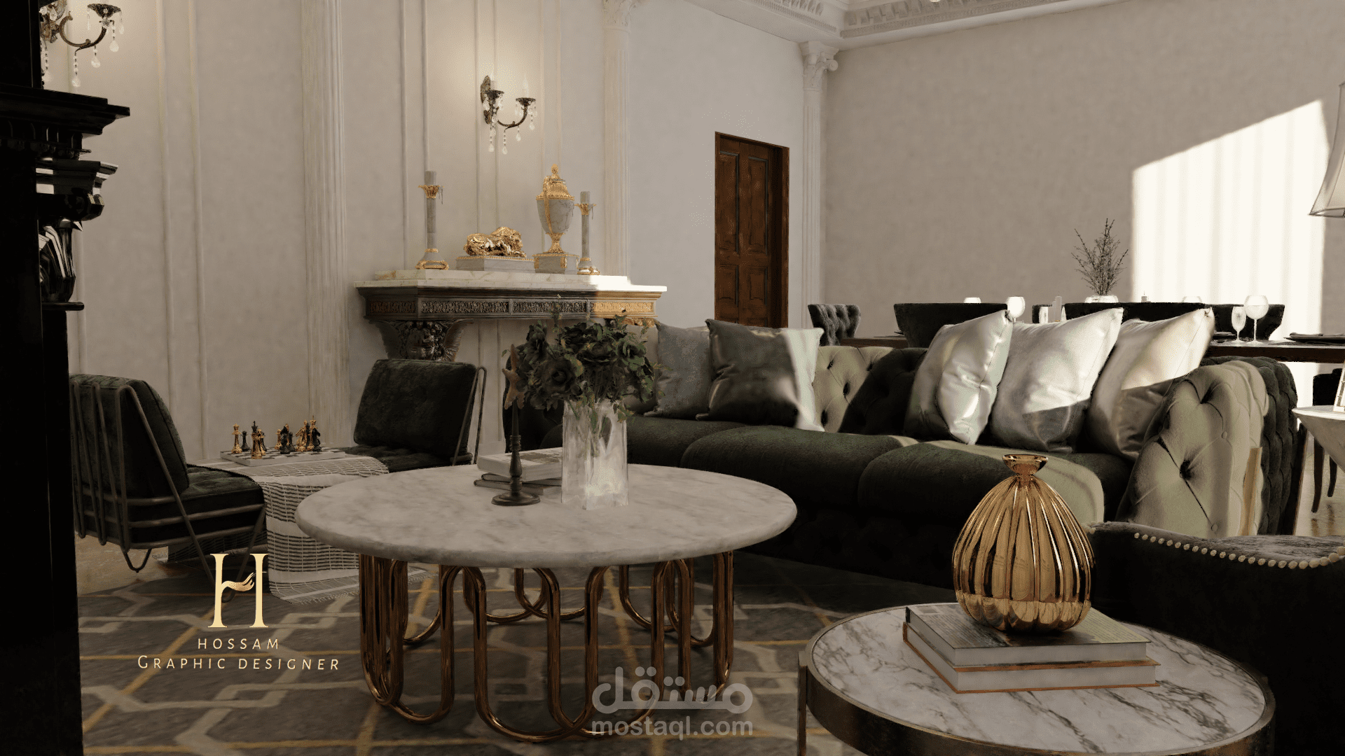 تصميم غرفة مجلس كلاسيك