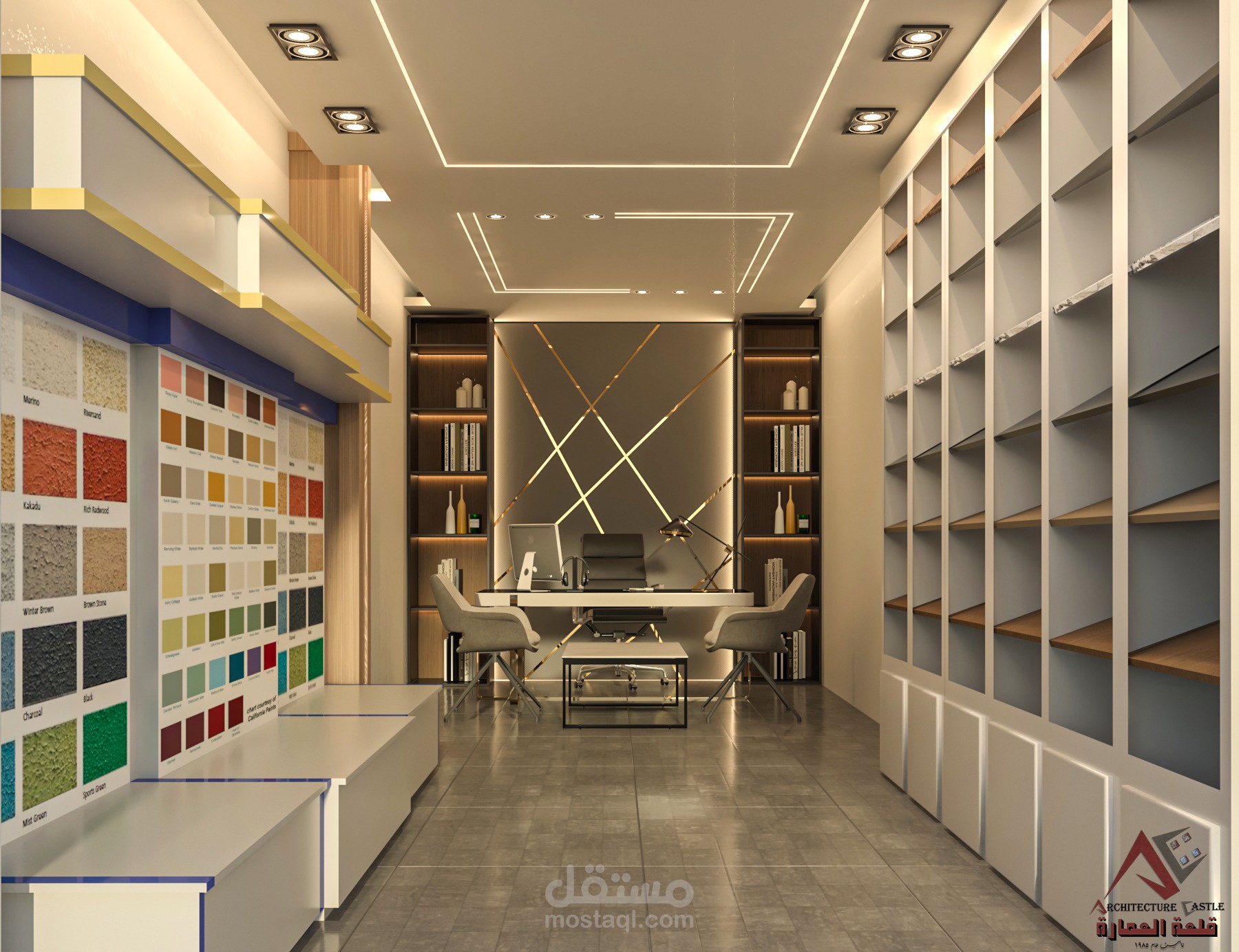 تصميم داخلي لمعرض مواد بناء