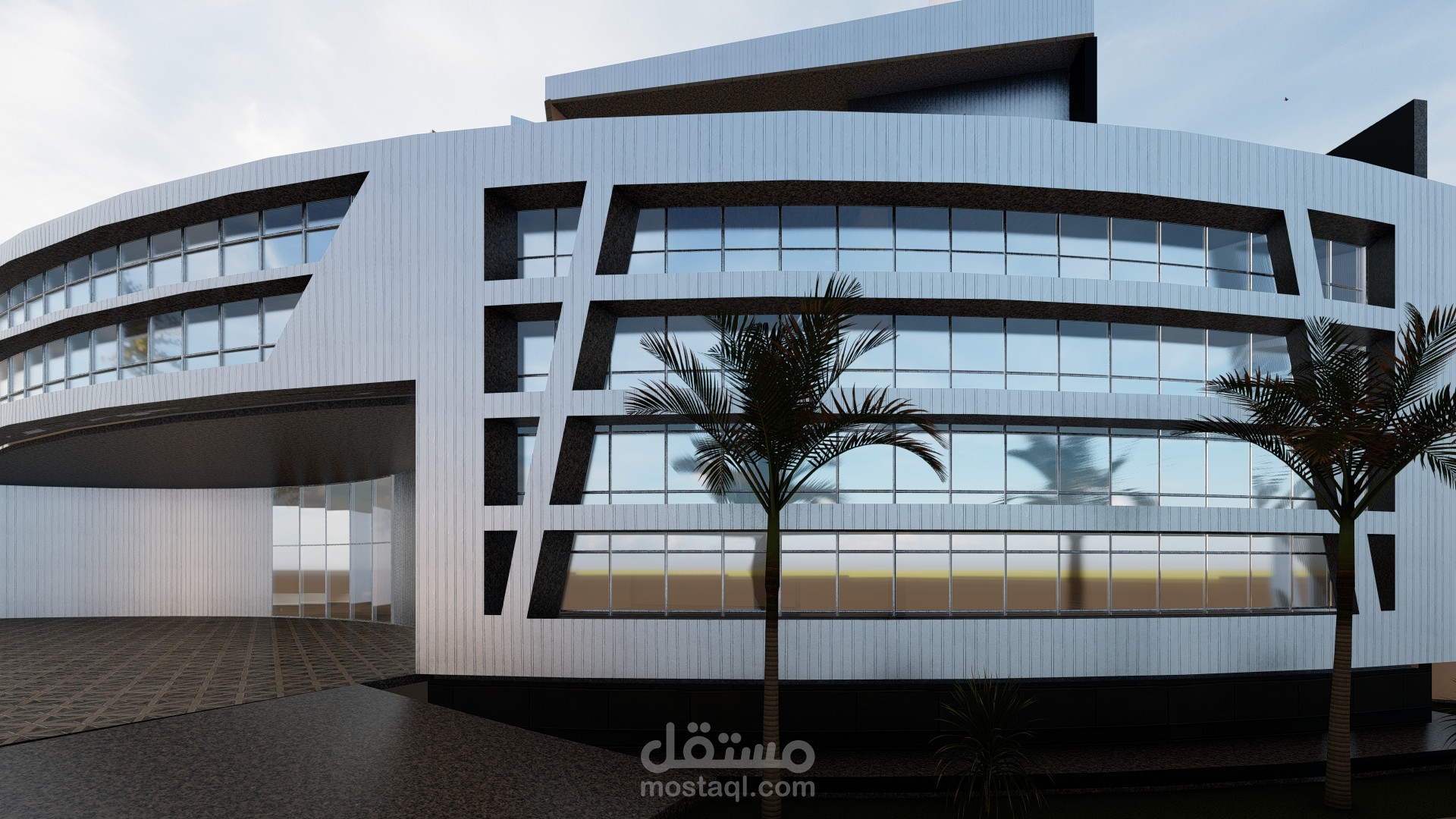 تصميم لمبنى لوكيل شركة ابل اليمن - صنعاء - حدة