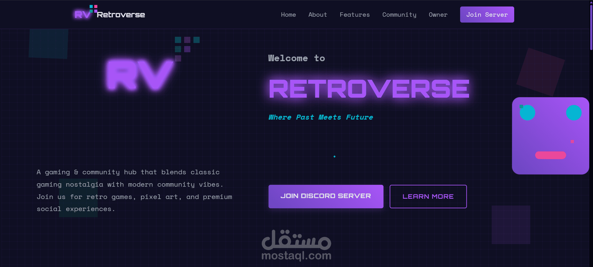 Retroverse Landing Page