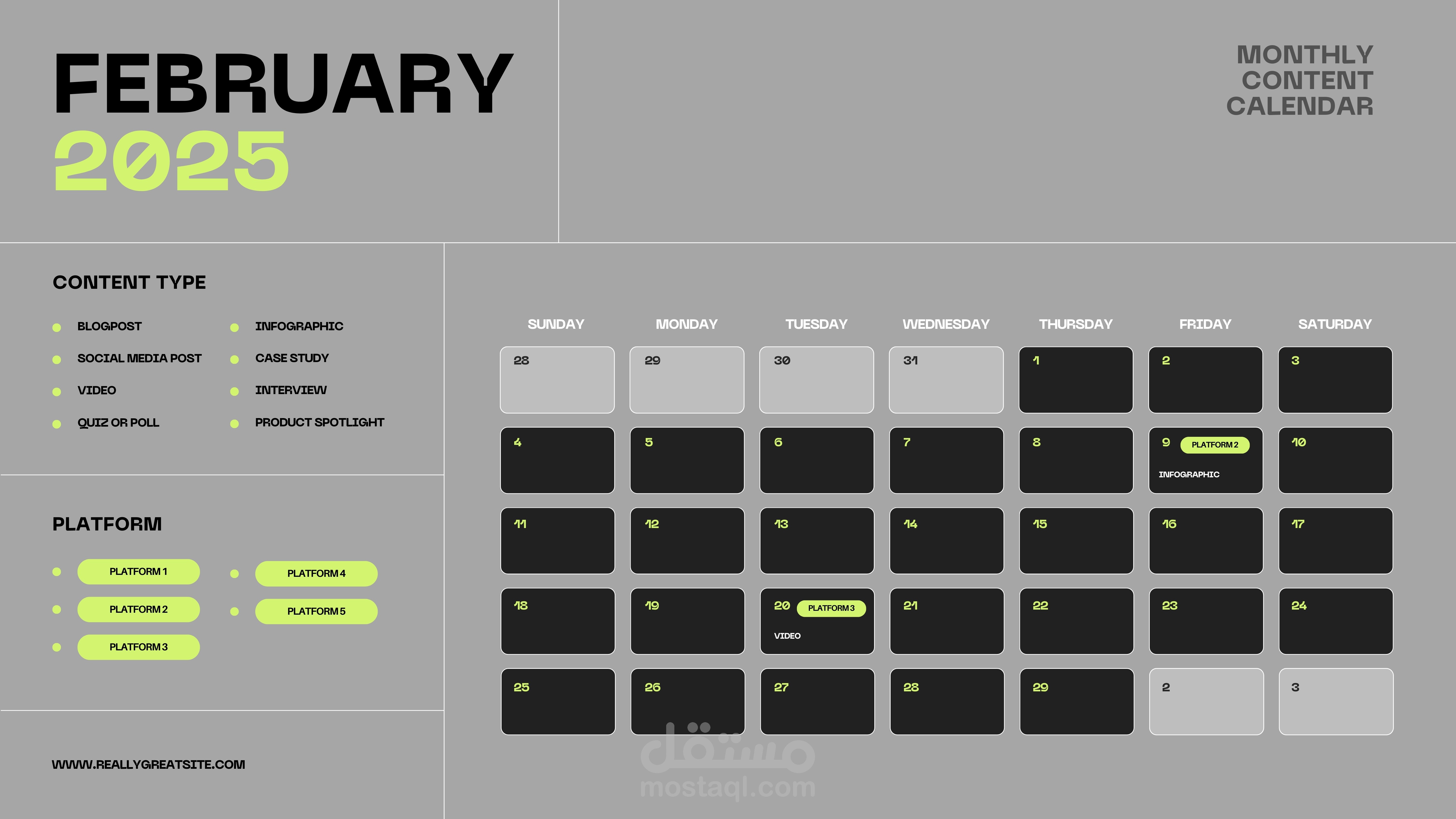 التقويم الشهري monthly calendar