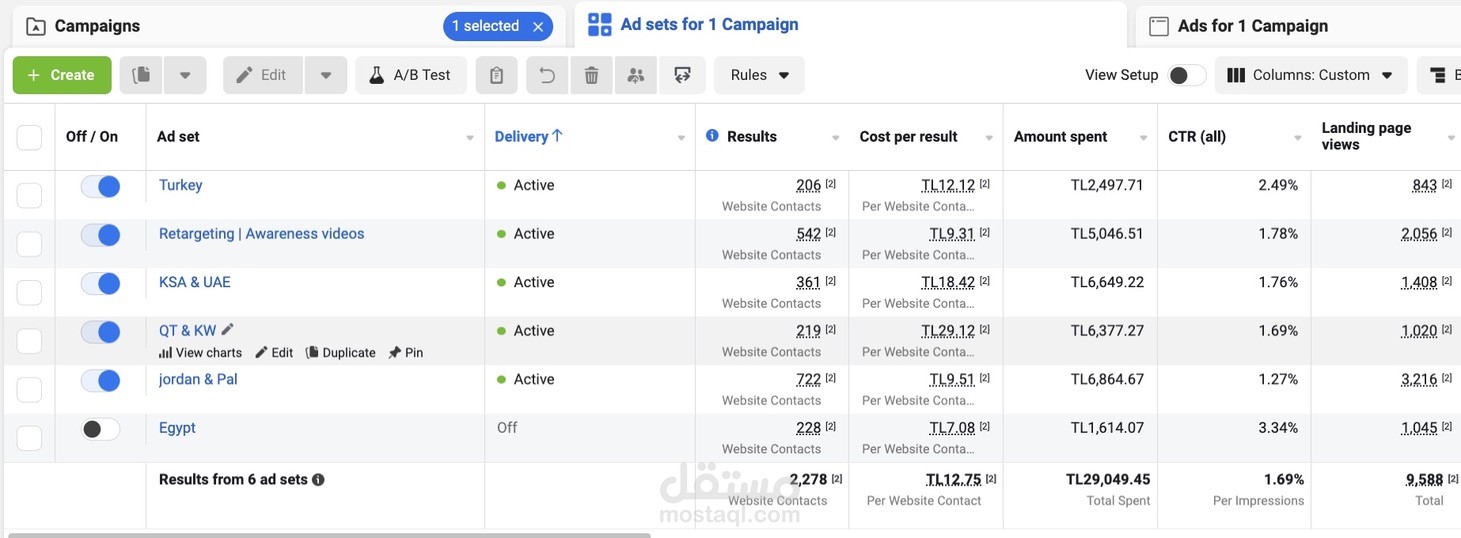 تحقيق مبيعات بقيمة 50 ألف دولار بميزانية إعلانات 1500 دولار (29 ألف ليرة تركية)