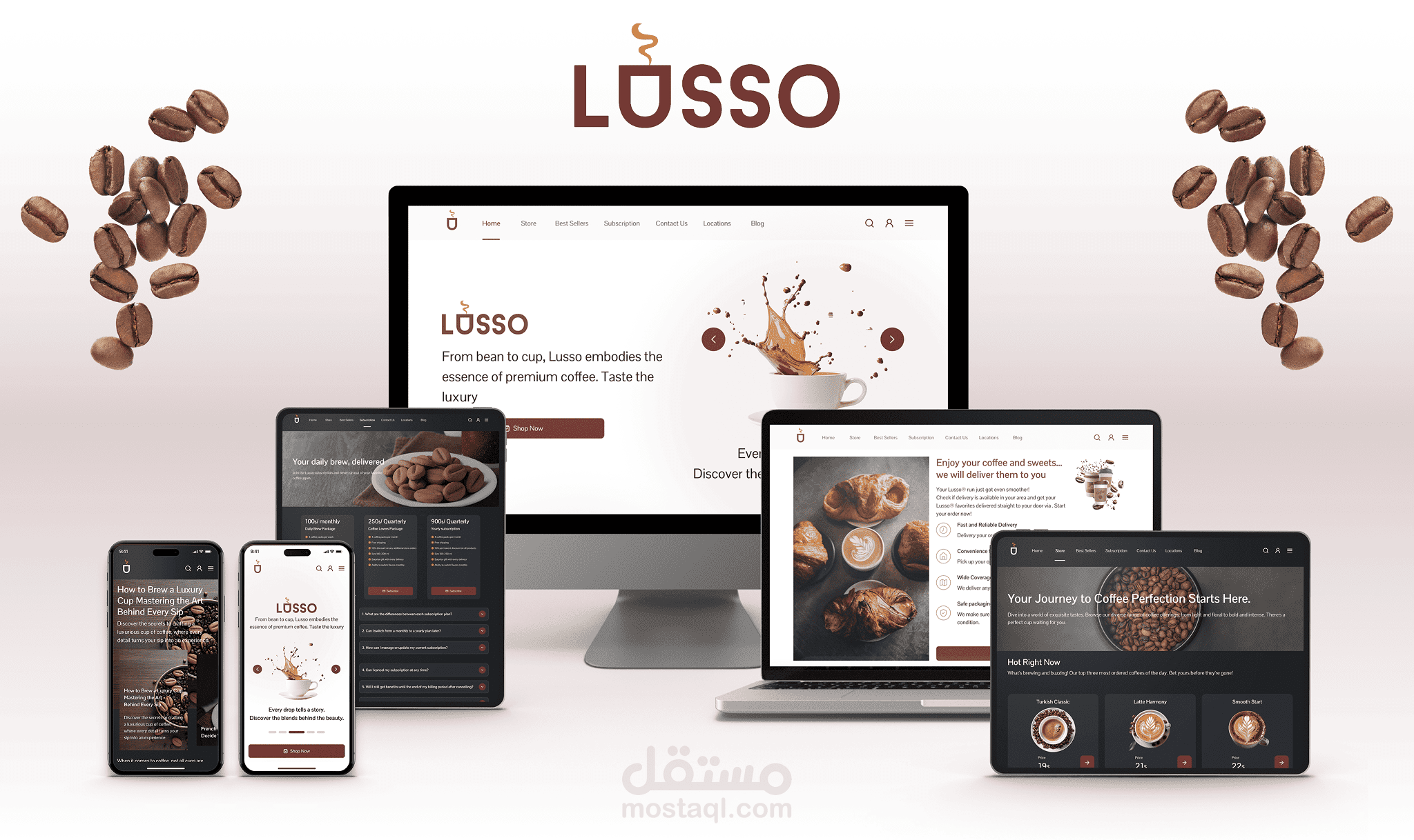 Lusso coffee shop E-commerce