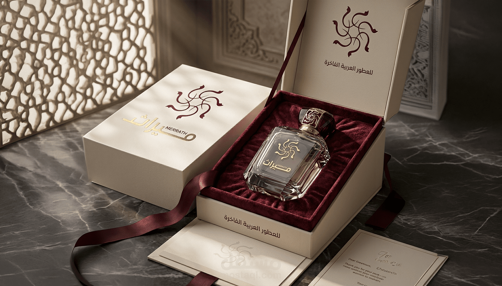 تصميم هوية بصرية فاخرة لعلامة عطور عربية