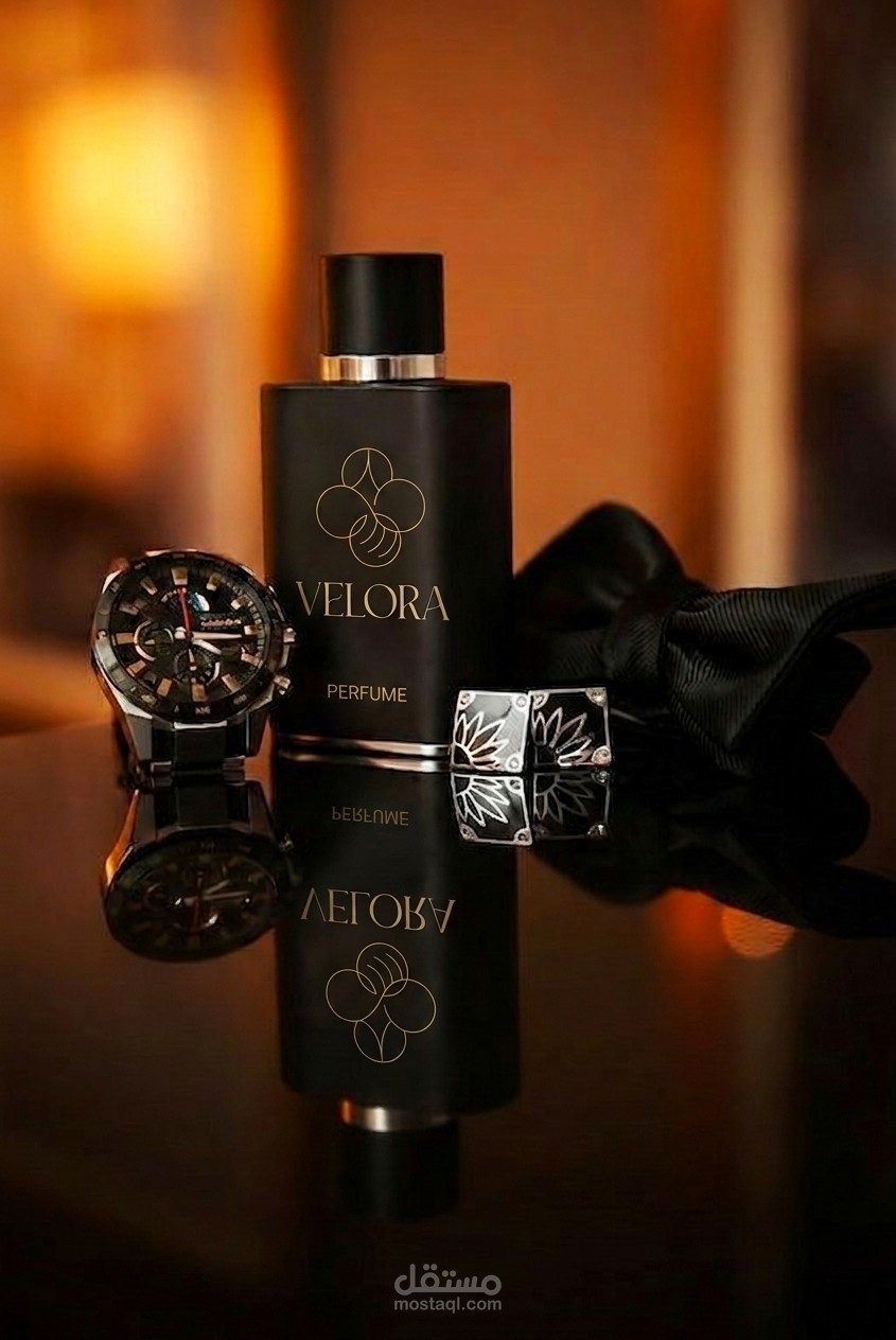 تصميم هوية بصرية فاخرة لبراند عطور - على غرار مشروع VELORA