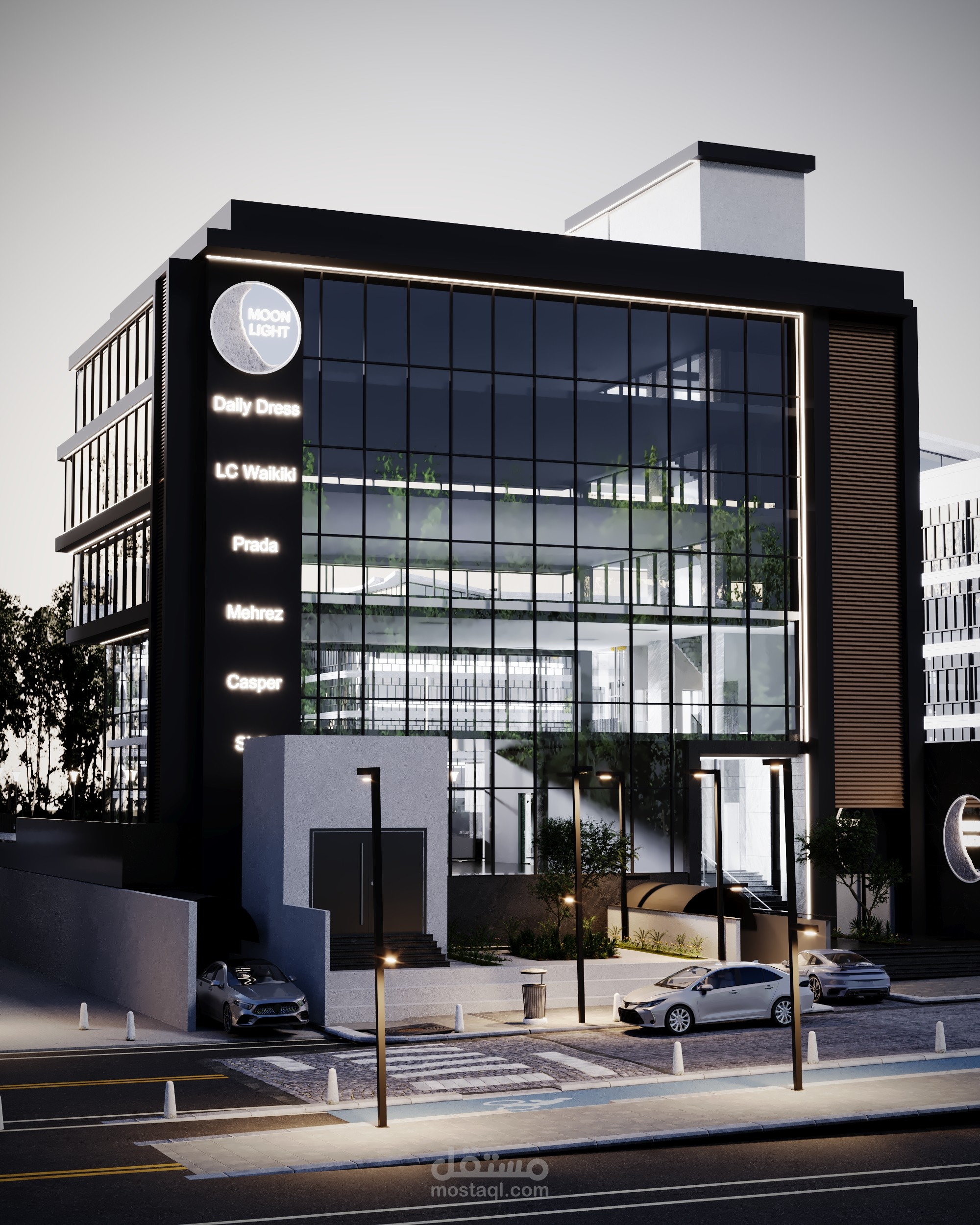 تصميم عصري لواجهة مبنى إداري