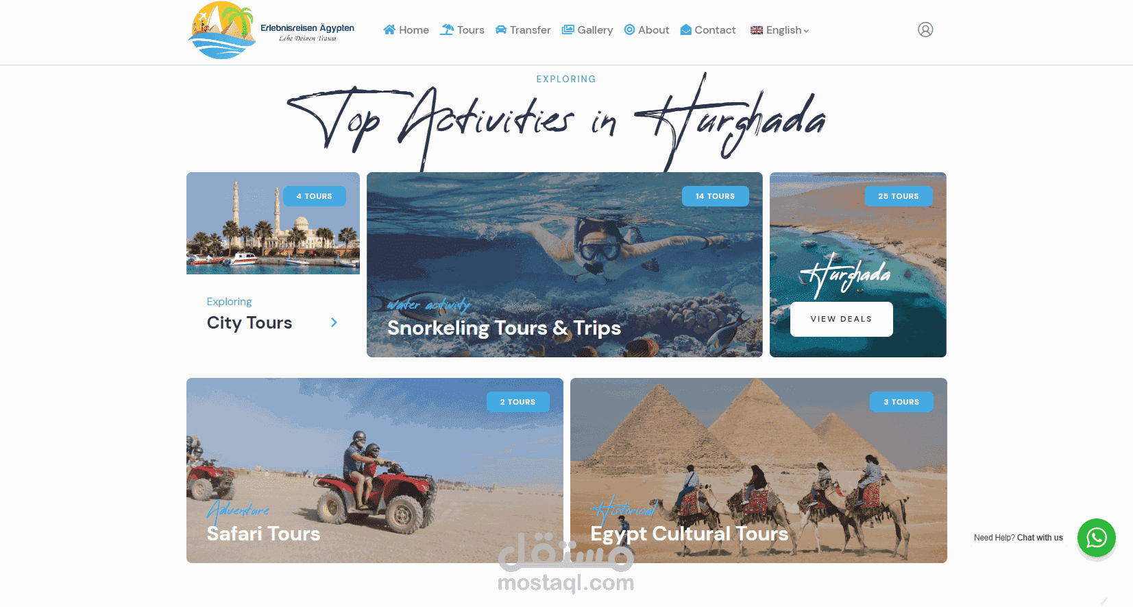 موقع ووردبريس لشركة سياحية Erlebnisreisen Ägypten متعدد اللغات (انجليزى - المانى)