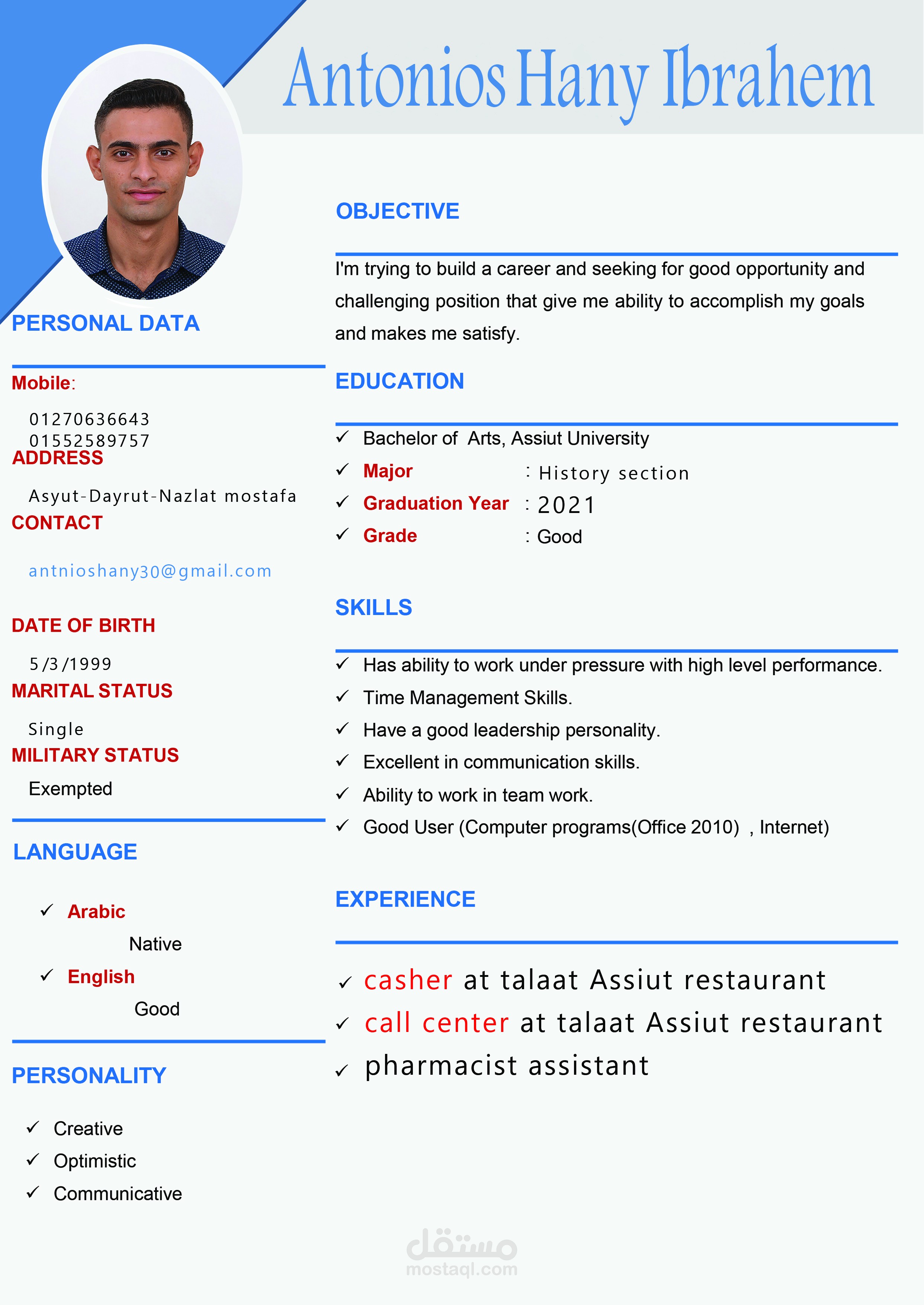 تصميم cv باللغة الانجليزية