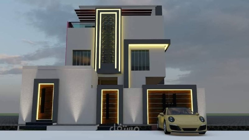واجهة شمالية لفيلا في الرياض
