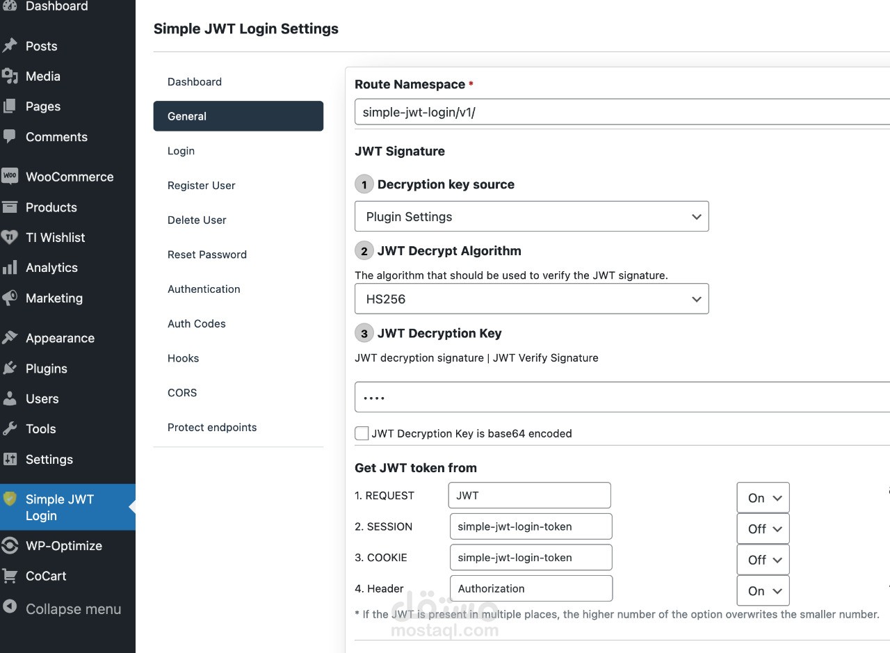 wordpress websites development with secured login