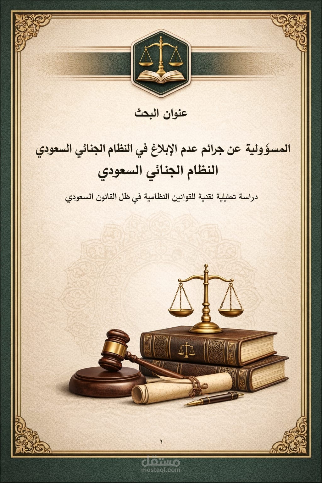 المسؤولية الجنائية عن جرائم عدم الابلاغ في النظام الجنائي السعودي