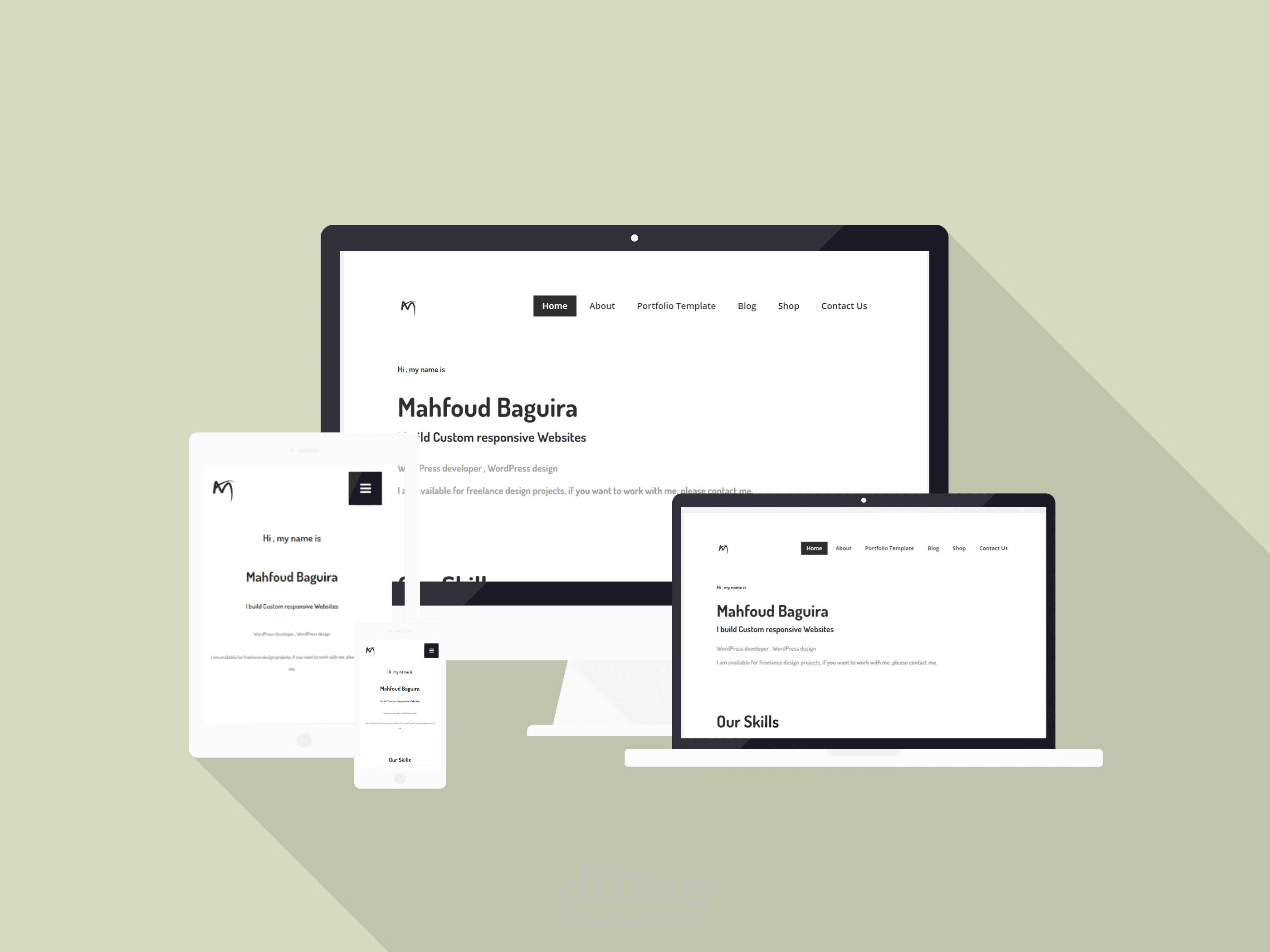 الموقع الشخصي الخاص بي بسيط وعصري معا متجر لبيع قوالب و اضافات ووردبريس