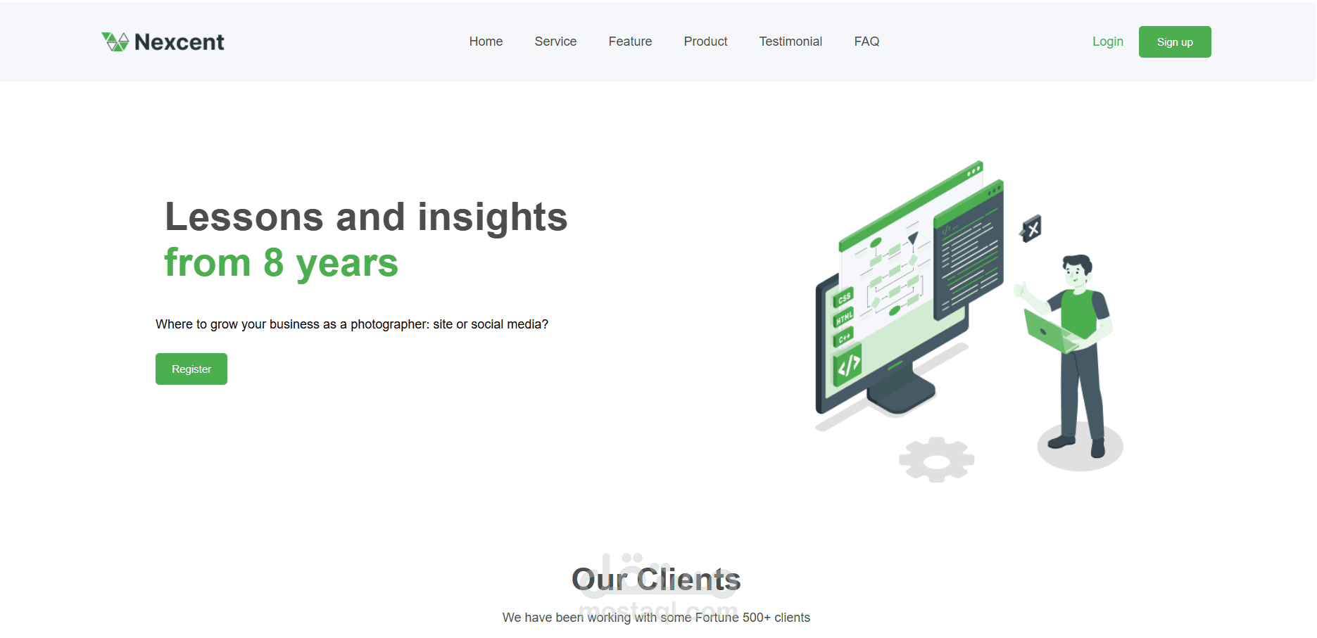 Nexcent – موقع شركة تقنية احترافي
