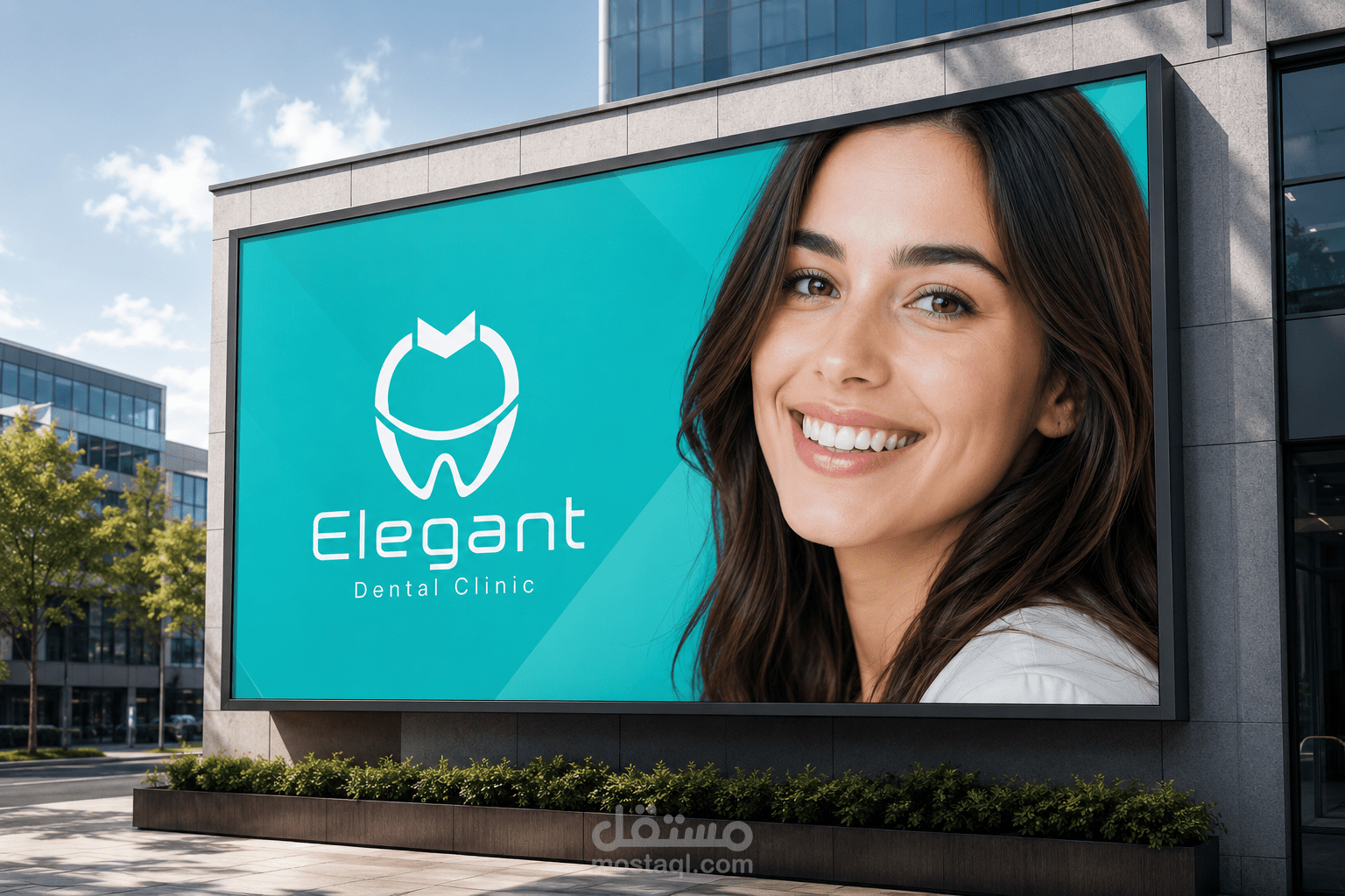 تصميم شعار احترافي وهوية بصرية متكاملة لعيادة Elegant Dental Clinic بأسلوب عصري وبسيط يعكس الثقة، الأناقة، والاحترافية في مجال طب الأسنان.