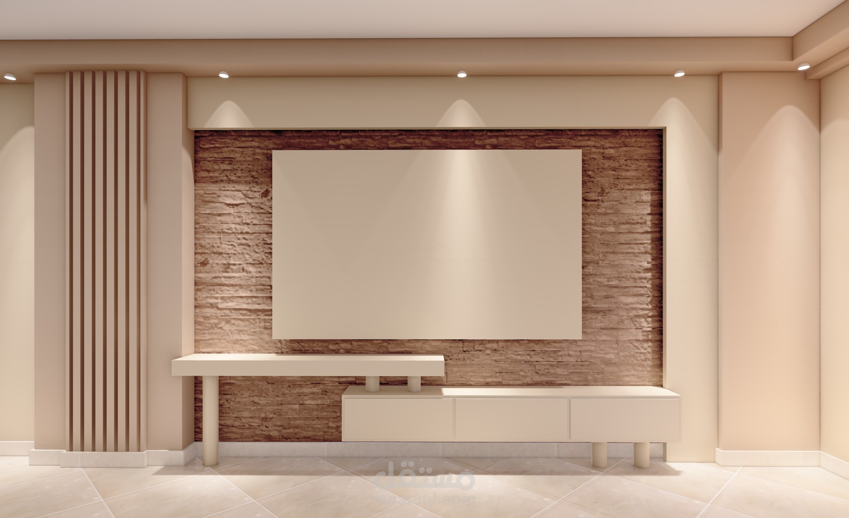 مكتبة تلفزيون مودرن - Modern TV Wall Design