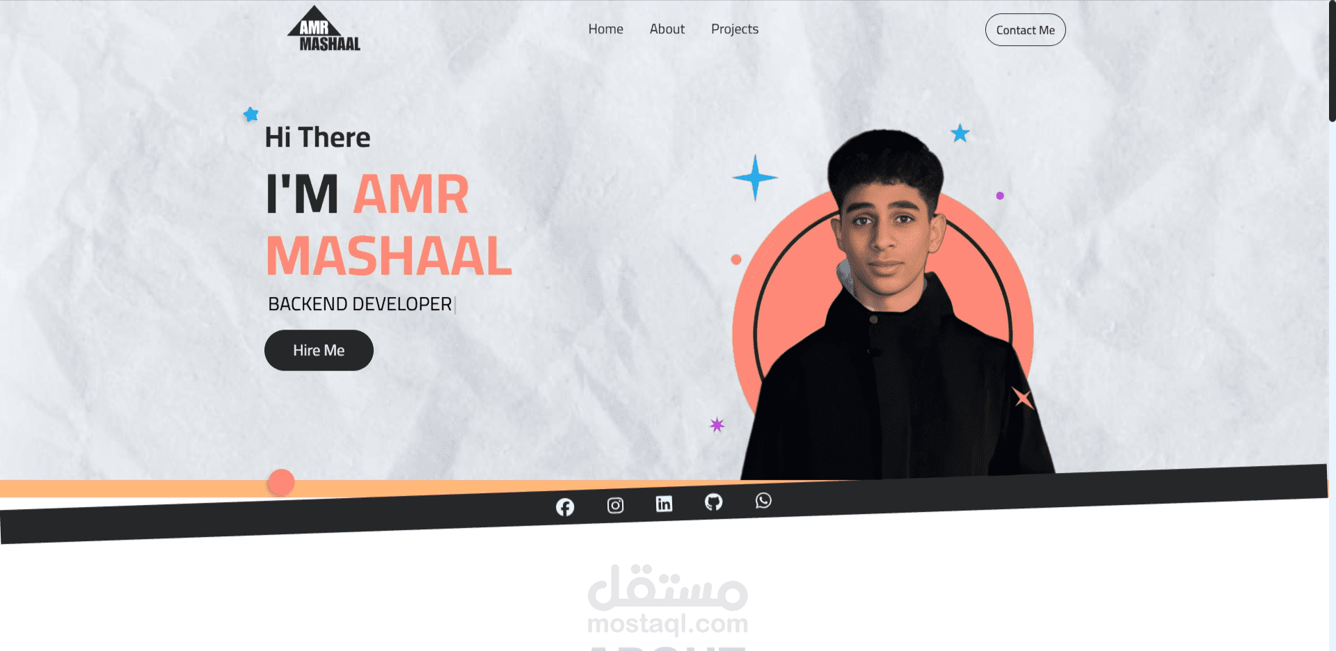 موقع شخصي احترافي لعرض المهارات والمشاريع – تصميم وبرمجة كاملة