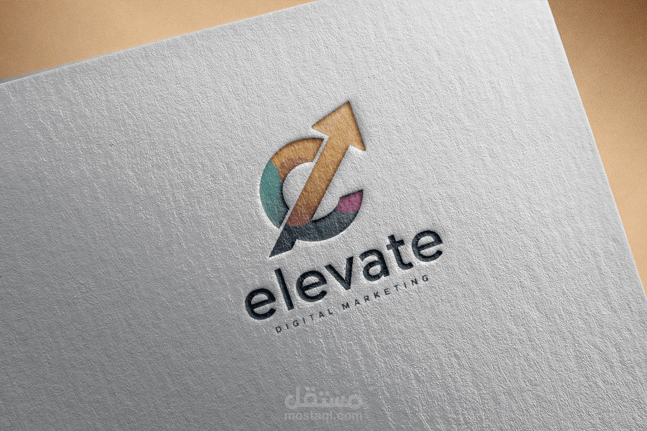 تصميم شعار احترافي لشركة elevate للتسويق الرقمي