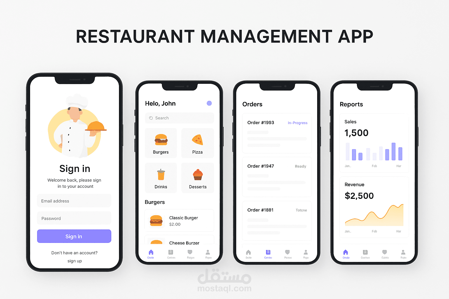 ️ تطبيق إدارة مطعم – Restaurant Management App