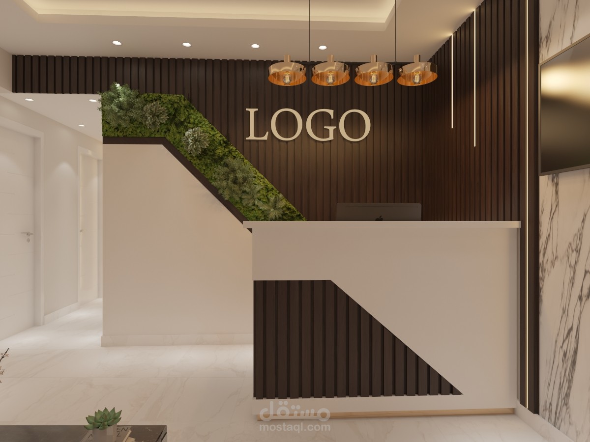 A modern design for the reception space for a dental clinic