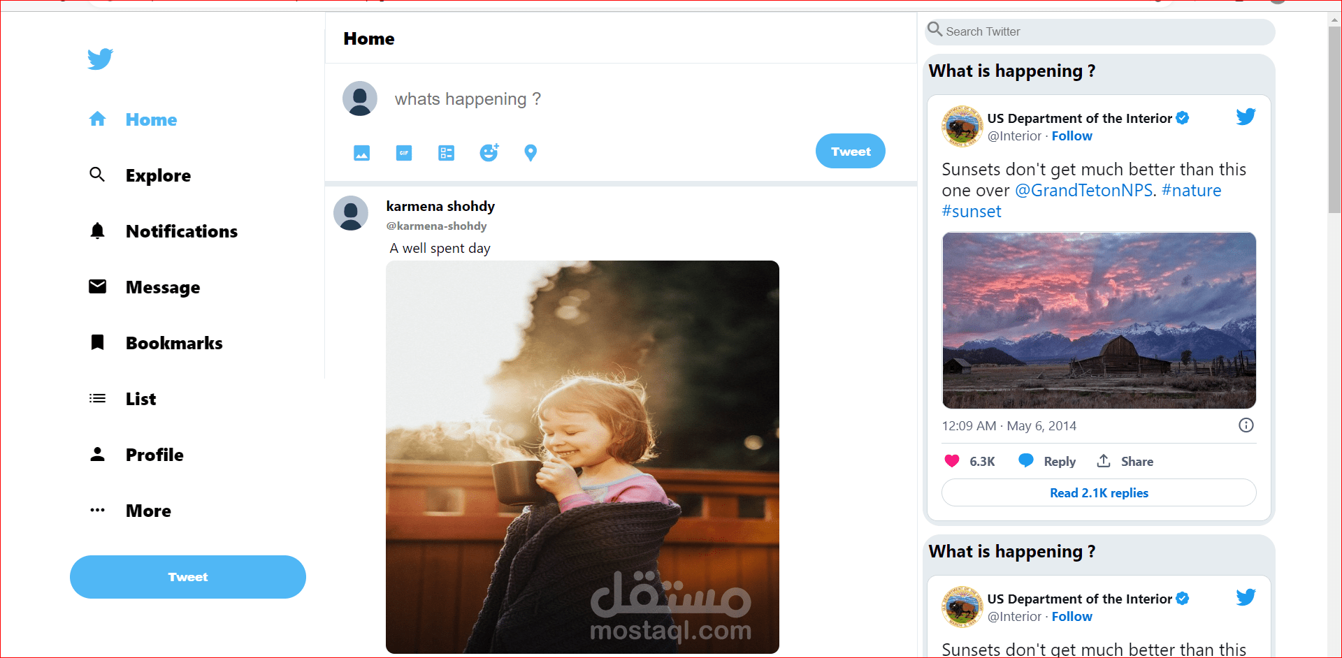 Twitter page